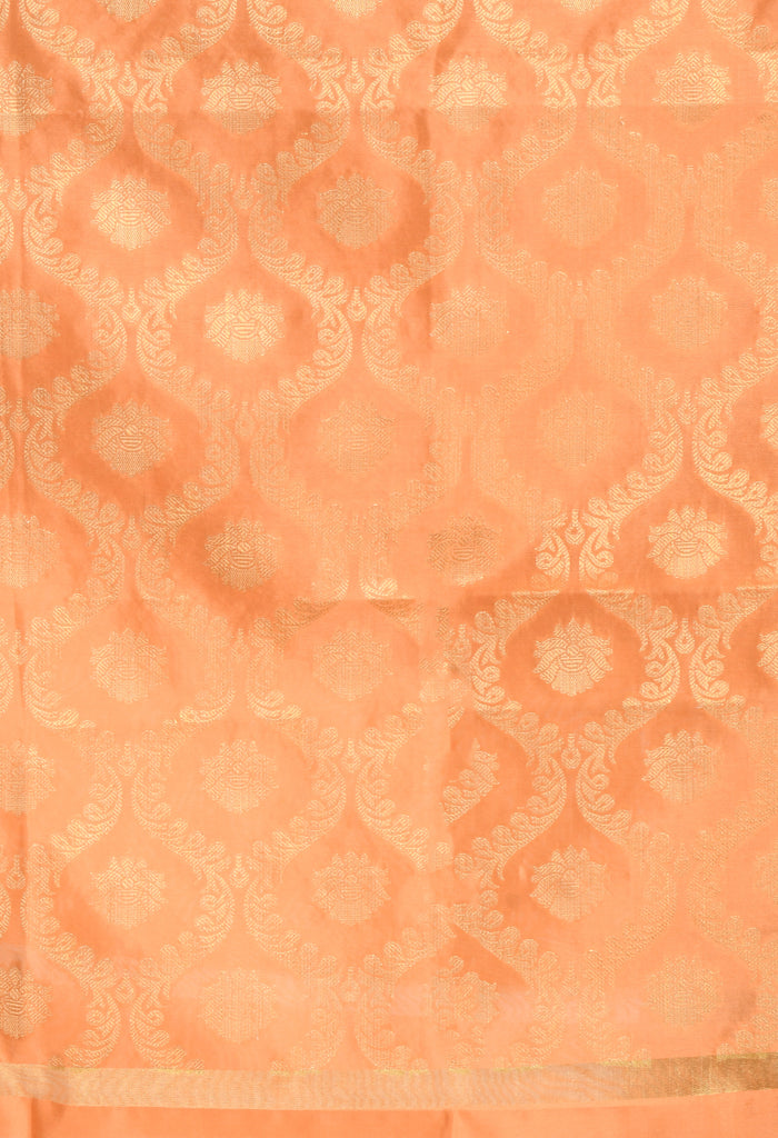 Women's Banarsi Silk All Over  Woven Design Peach Dupatta