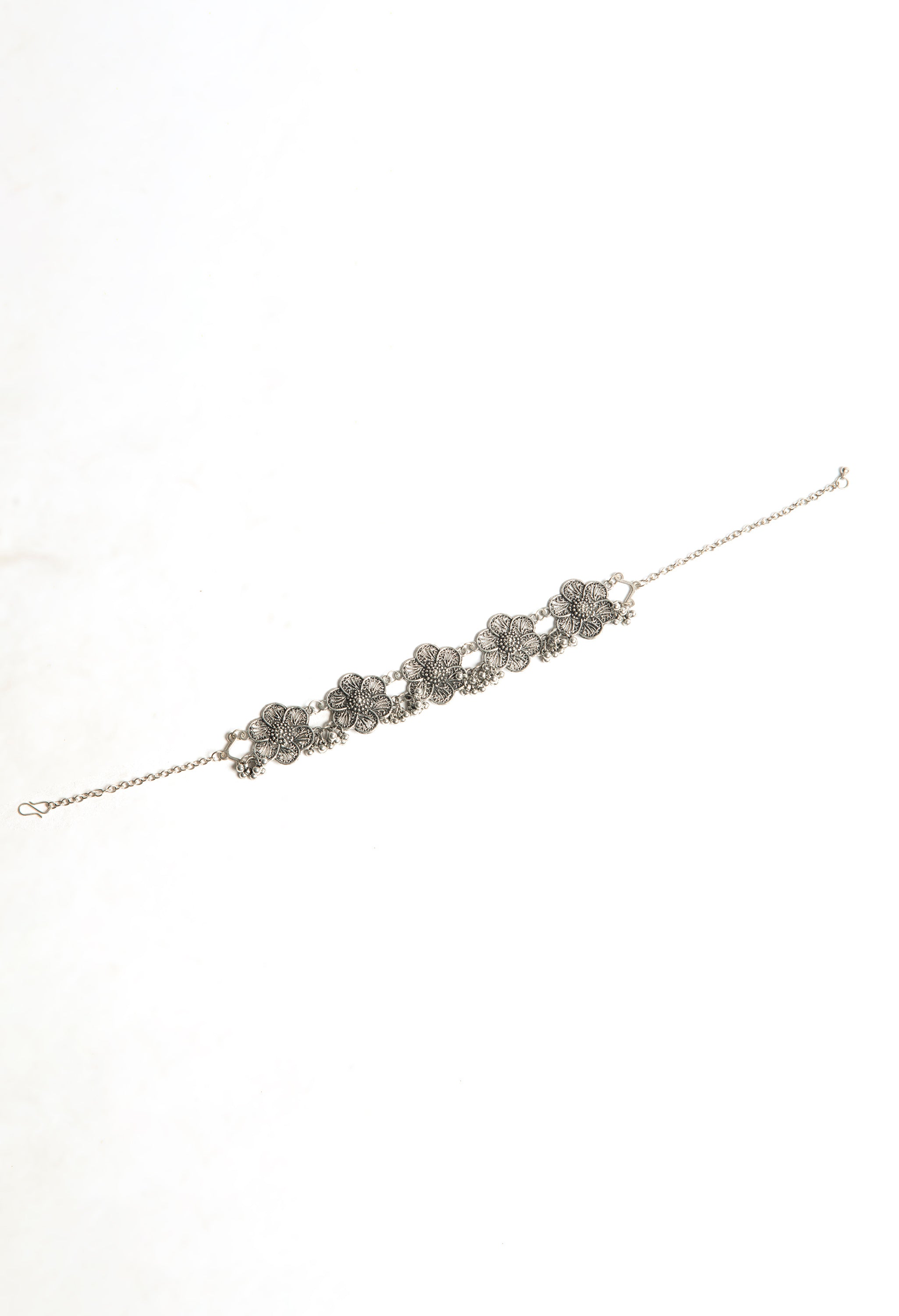 Women's Oxidised Silver Colour Necklaceand Earrings  - Tehzeeb