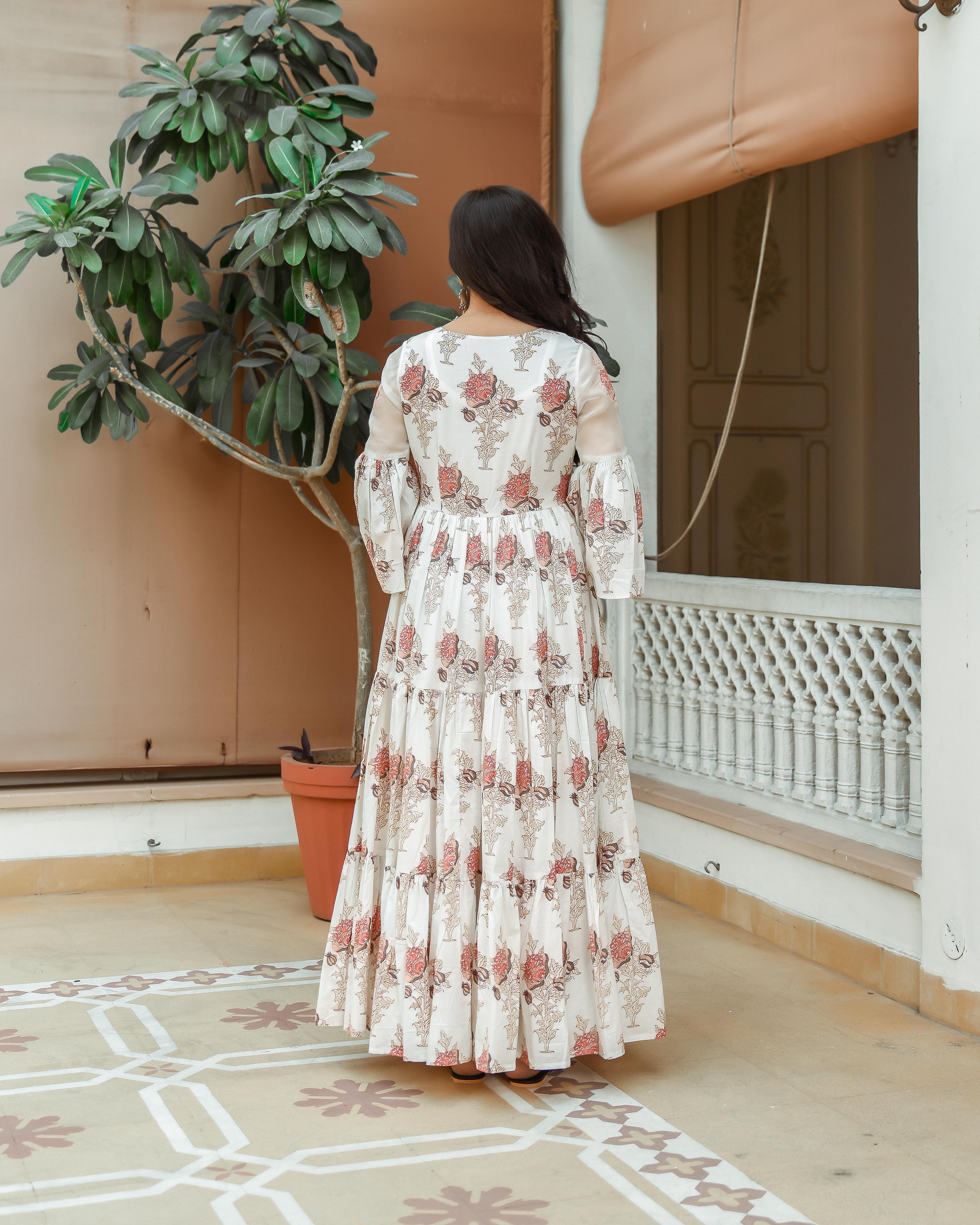 Women's Daisy White Dress - Indian Virasat