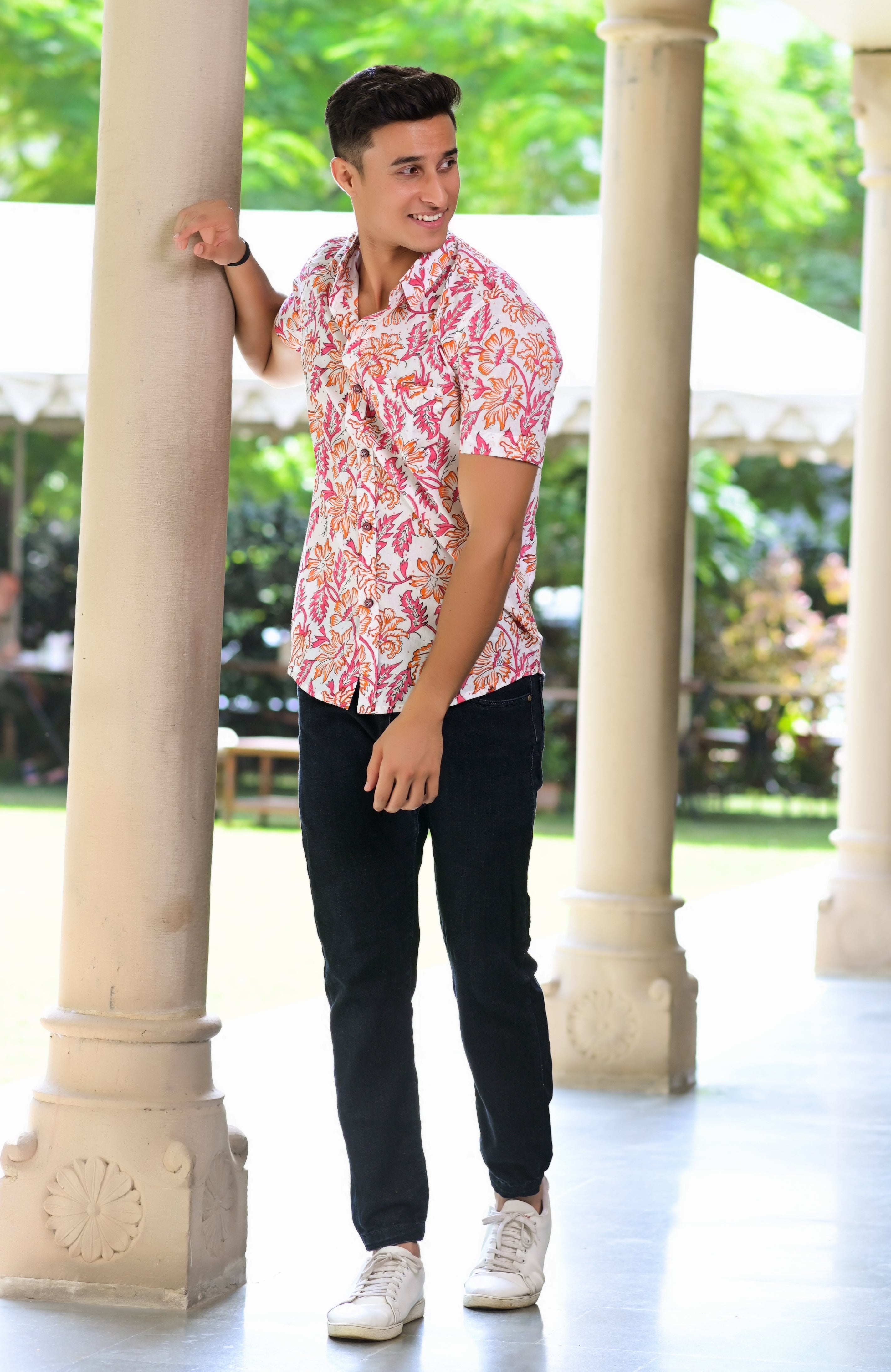 Men's Pure Handblock Blossom Print Shirt - Hatheli