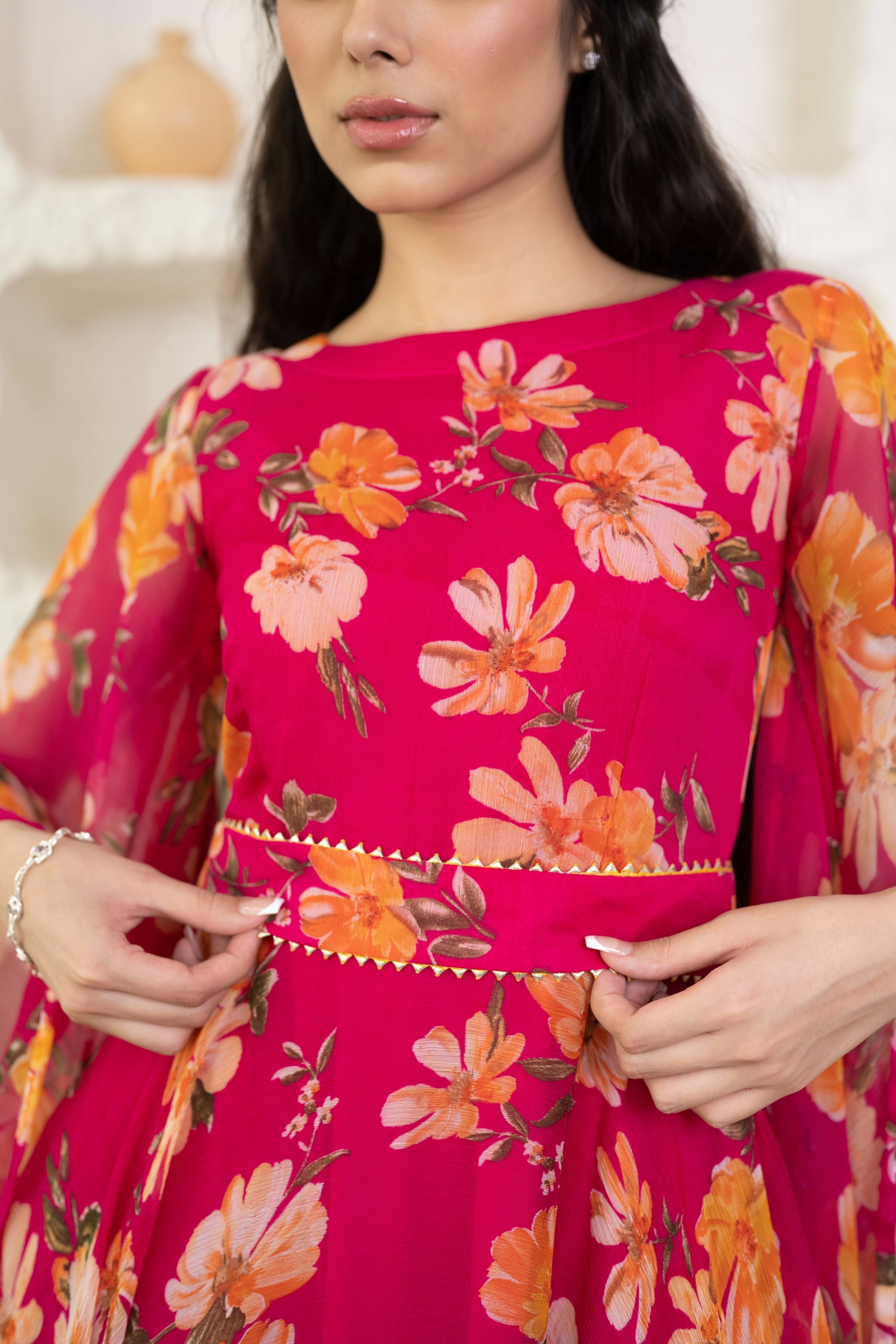Women's Red Flower Print Suit Set - Saras The Label