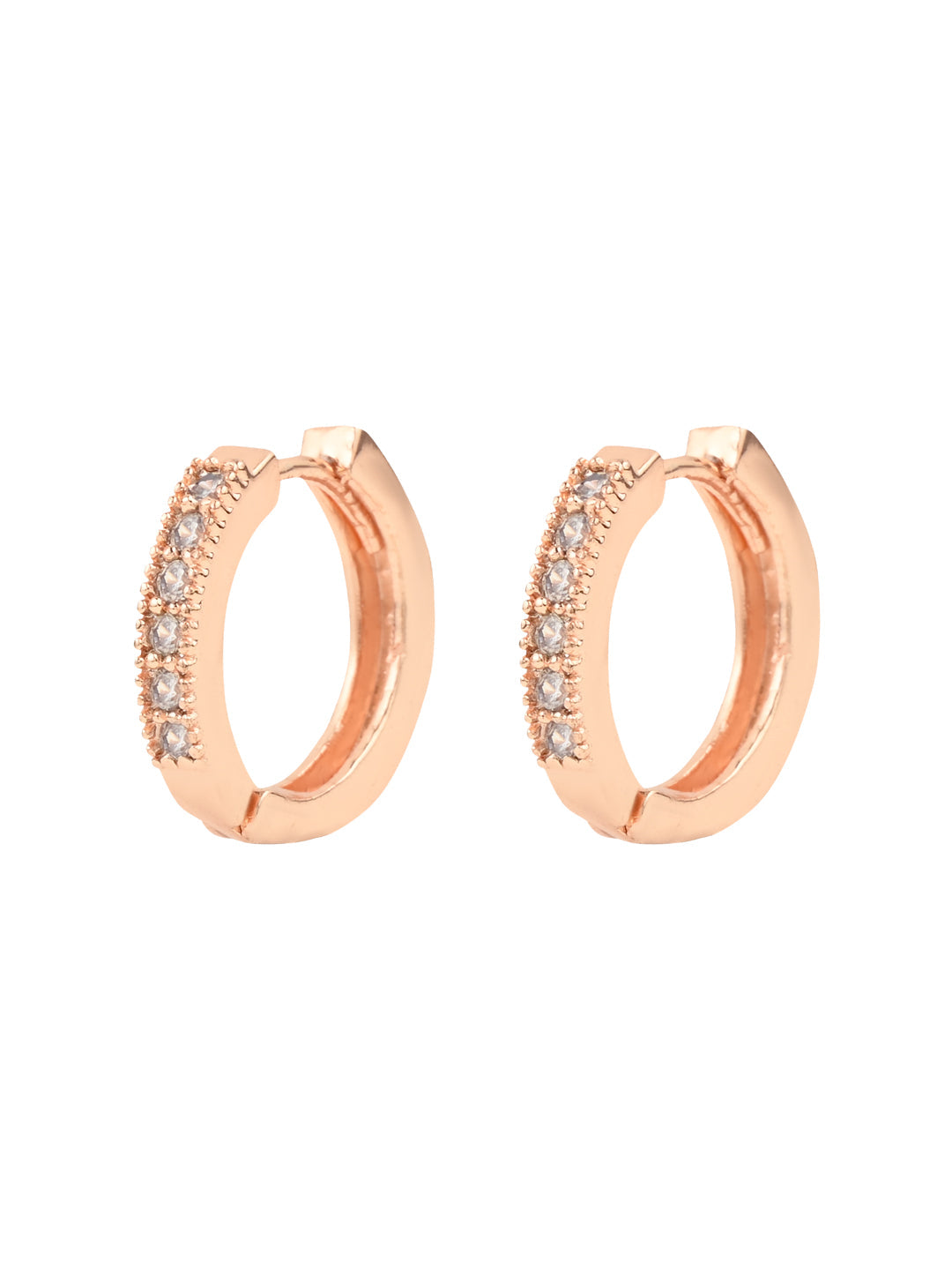 Women's I Jewels Valentine'S Special Rose Gold-Plated Contemporary Ad Studs Earrings (E2978) - I Jewels