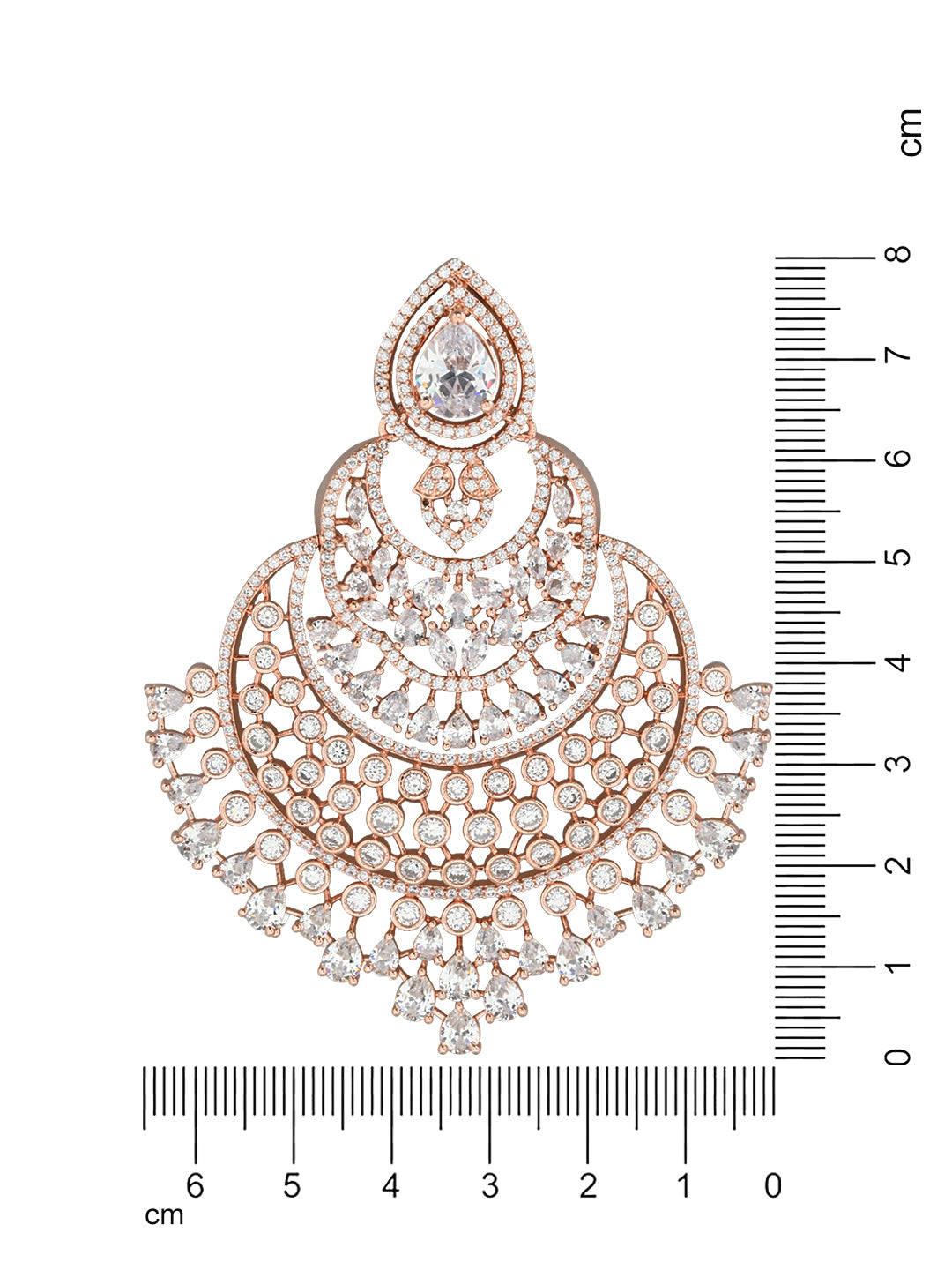 Women's Rosegold Plated Glittering Crystal Ad Stone Studs Earrings (E3071Zg) - I Jewels