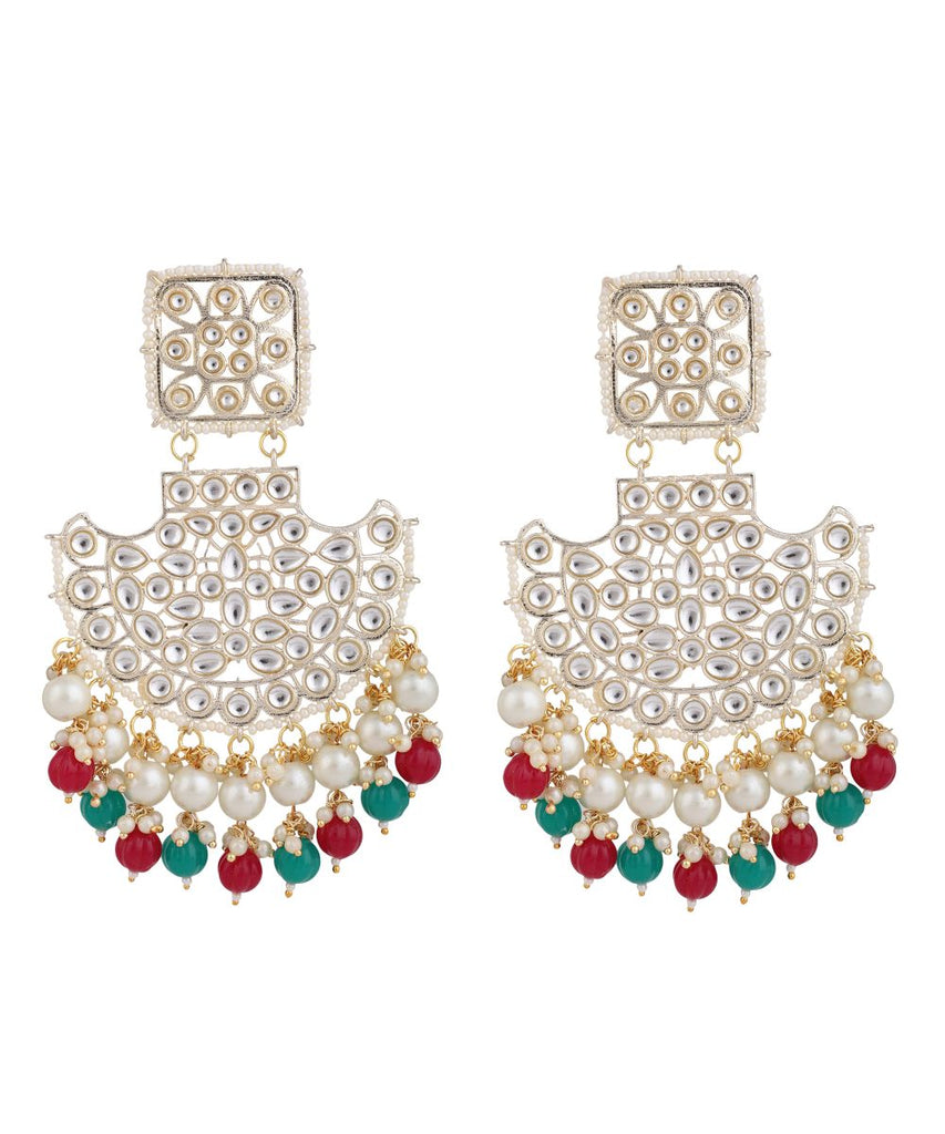 Women's Ethnic Kundan and Pearl Studded Multicolored Style Statement