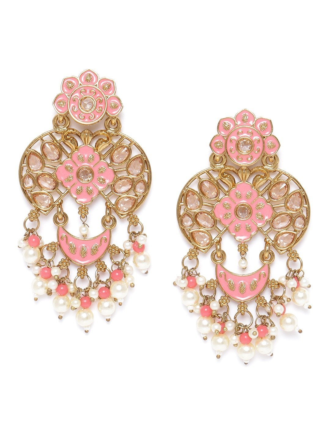 Order Beautiful peach color earrings Online From Laxmi Fashion  Jewellery,Chennai
