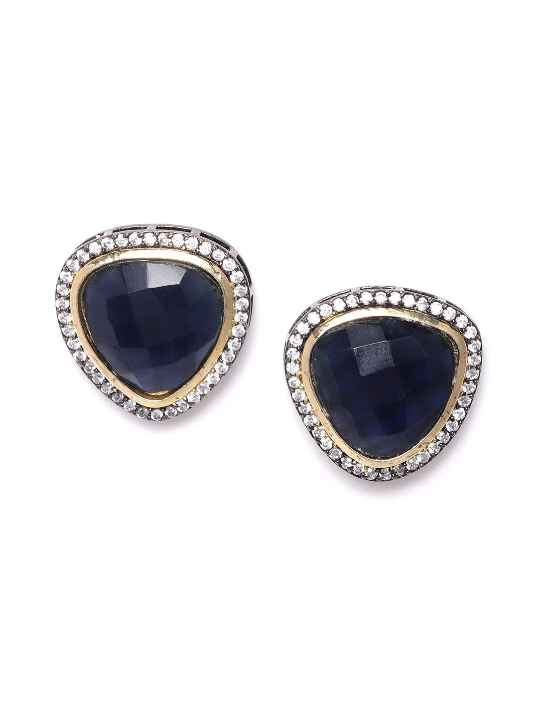 Women's Silver-Plated Artificial Stone Studded earrings - Priyaasi