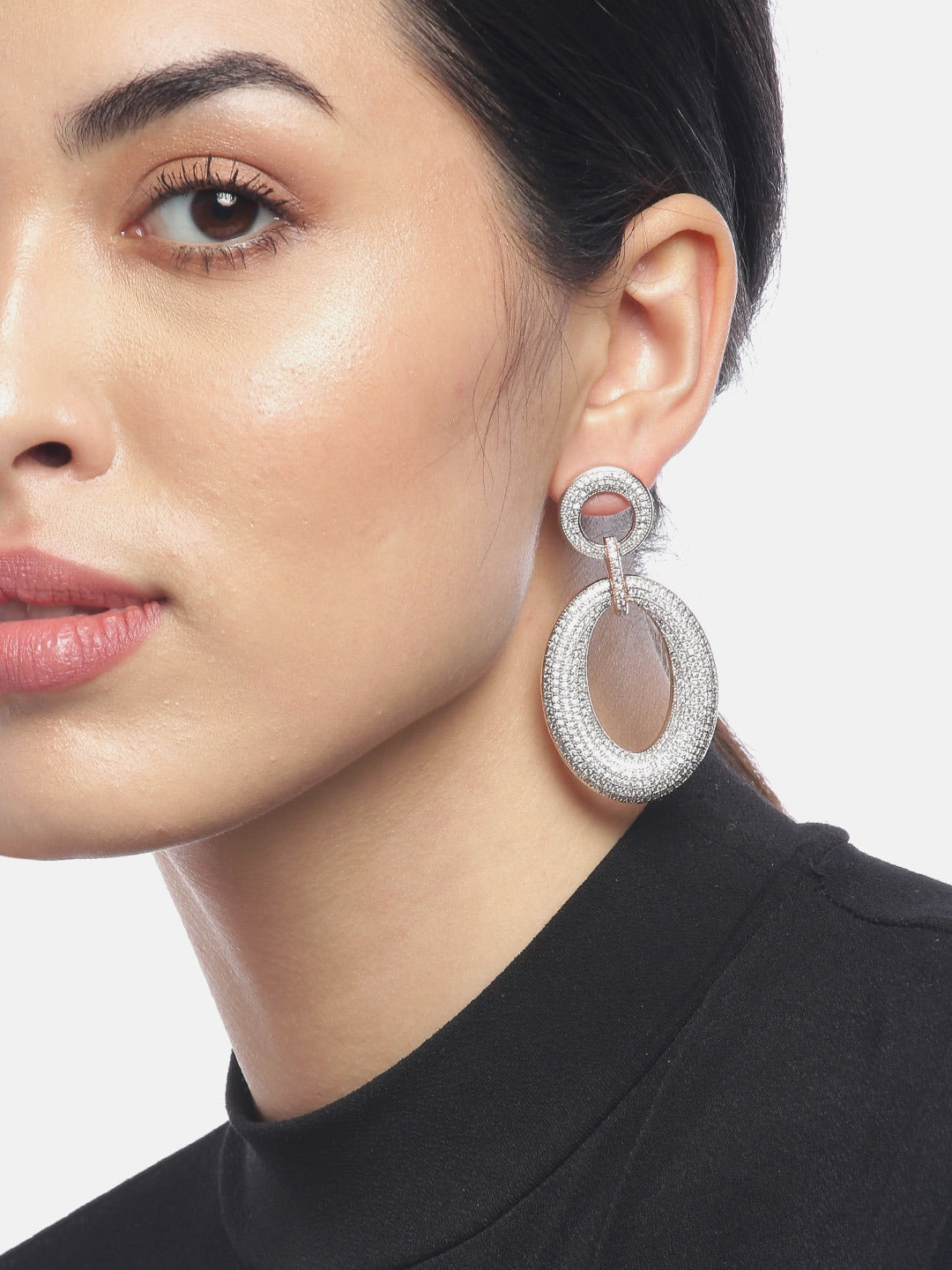 Women's  Beautuful Stone Studded Drop Earrings - Priyaasi