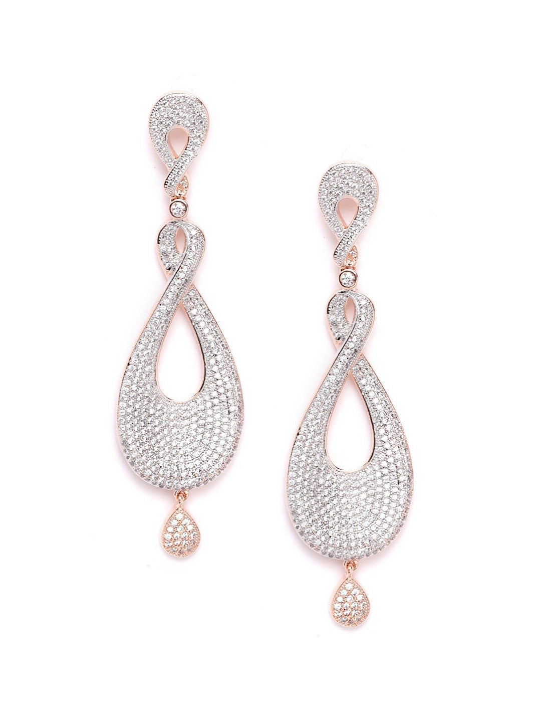 Women's Rose Gold Plated Drop Earrings - Priyaasi