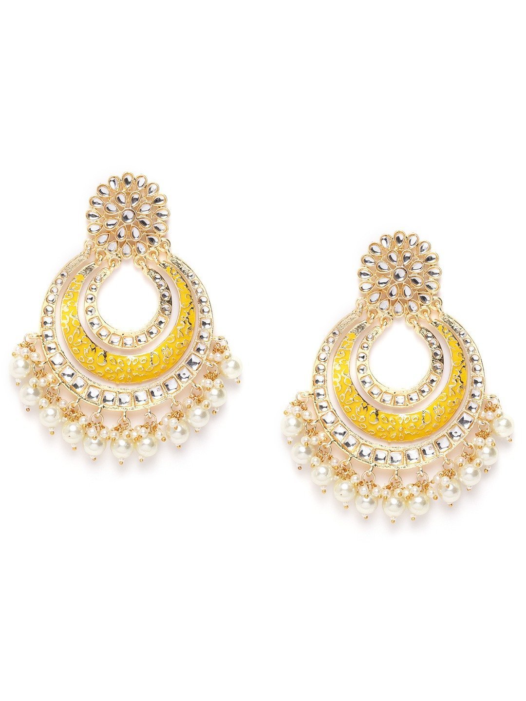 Women Kundan Chandbali Earrings by Priyaasi (1 Pair earrings)