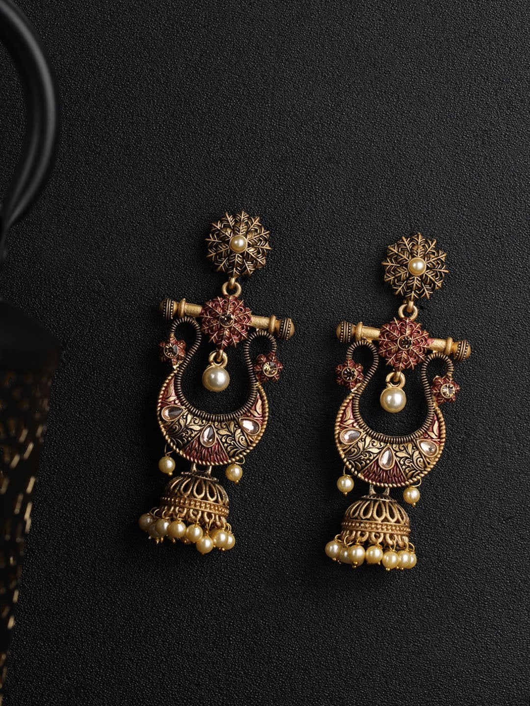 Women's Kundan Studded Meenakari Earring - Priyaasi