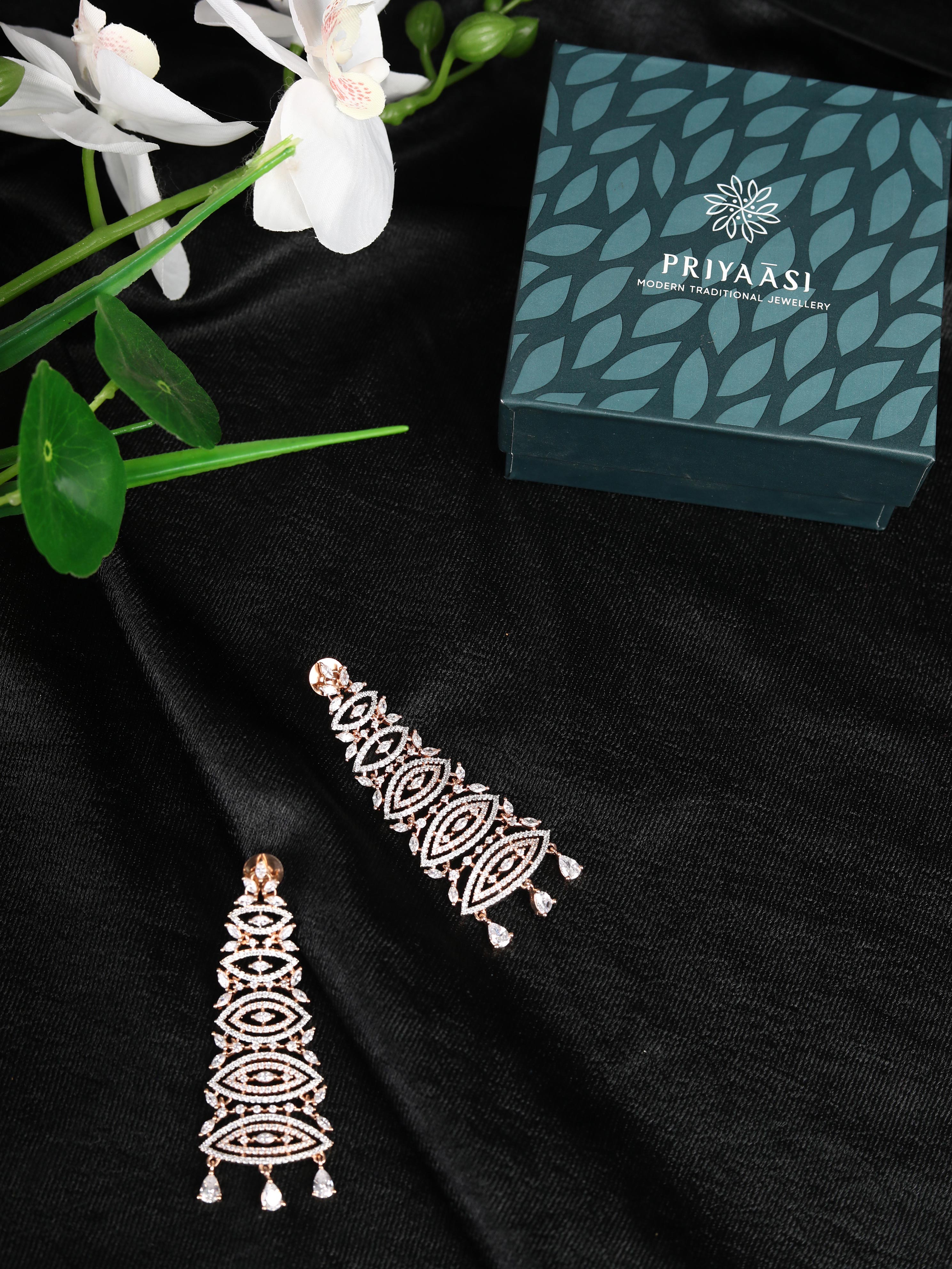 Women's  American Diamond Drop Earring - Priyaasi