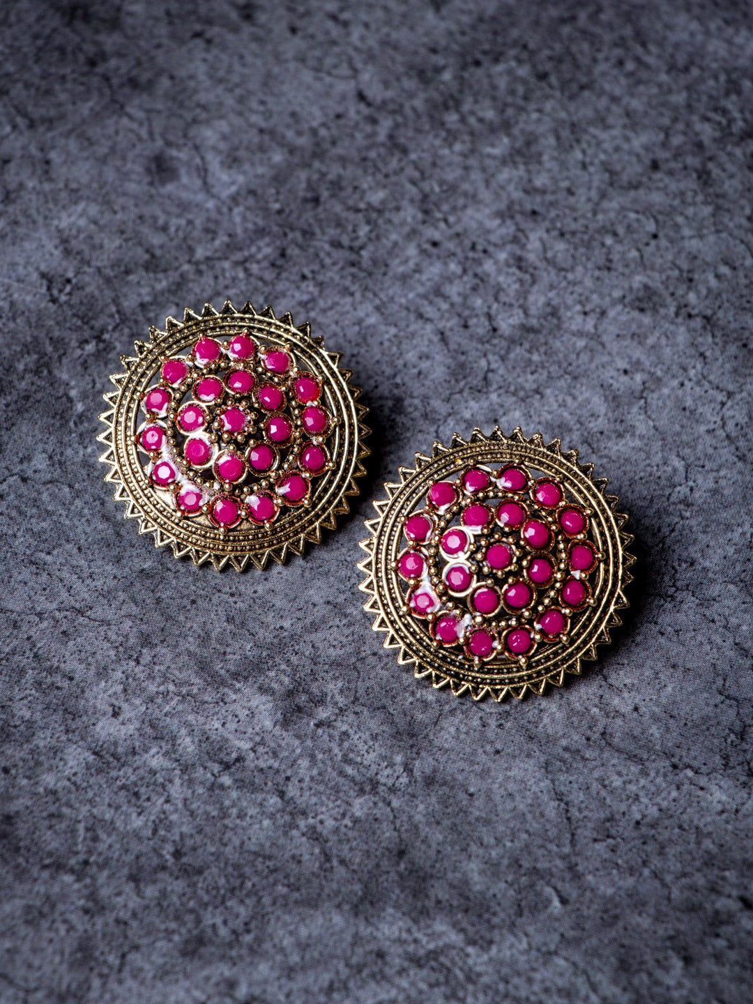 Women's Pink Contemporary Studs Earrings - Morkanth