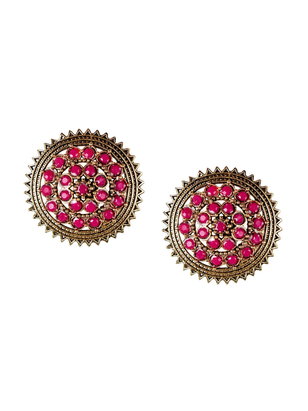 Women's Pink Contemporary Studs Earrings - Morkanth