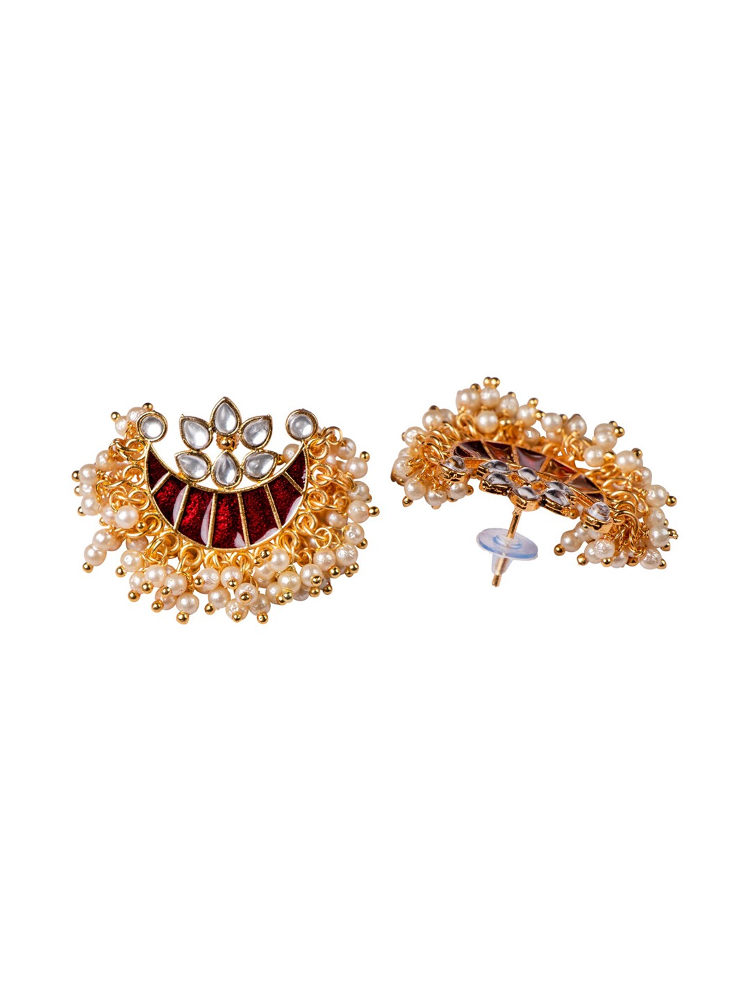 Women's Brown & Gold-Toned Contemporary Studs Earrings - Morkanth