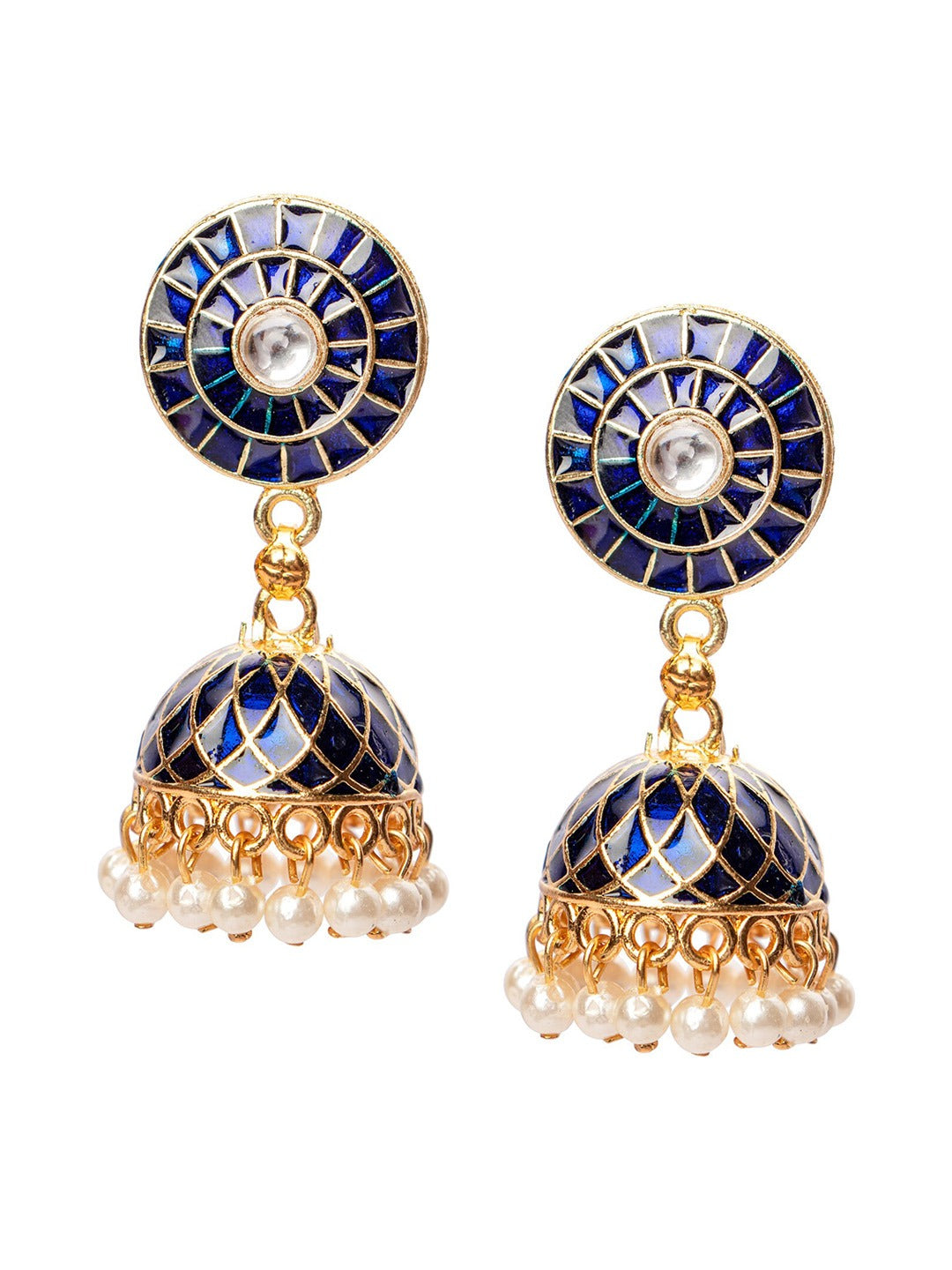 Women's Blue Contemporary Jhumkas Earrings - Morkanth