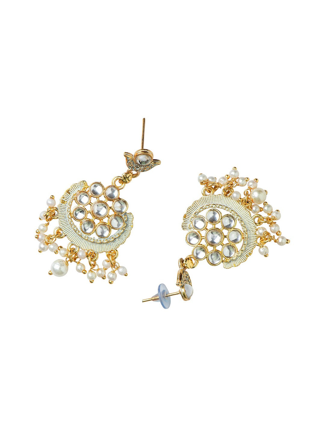 Women's Gold-Plated & White Contemporary Drop Earrings - Morkanth