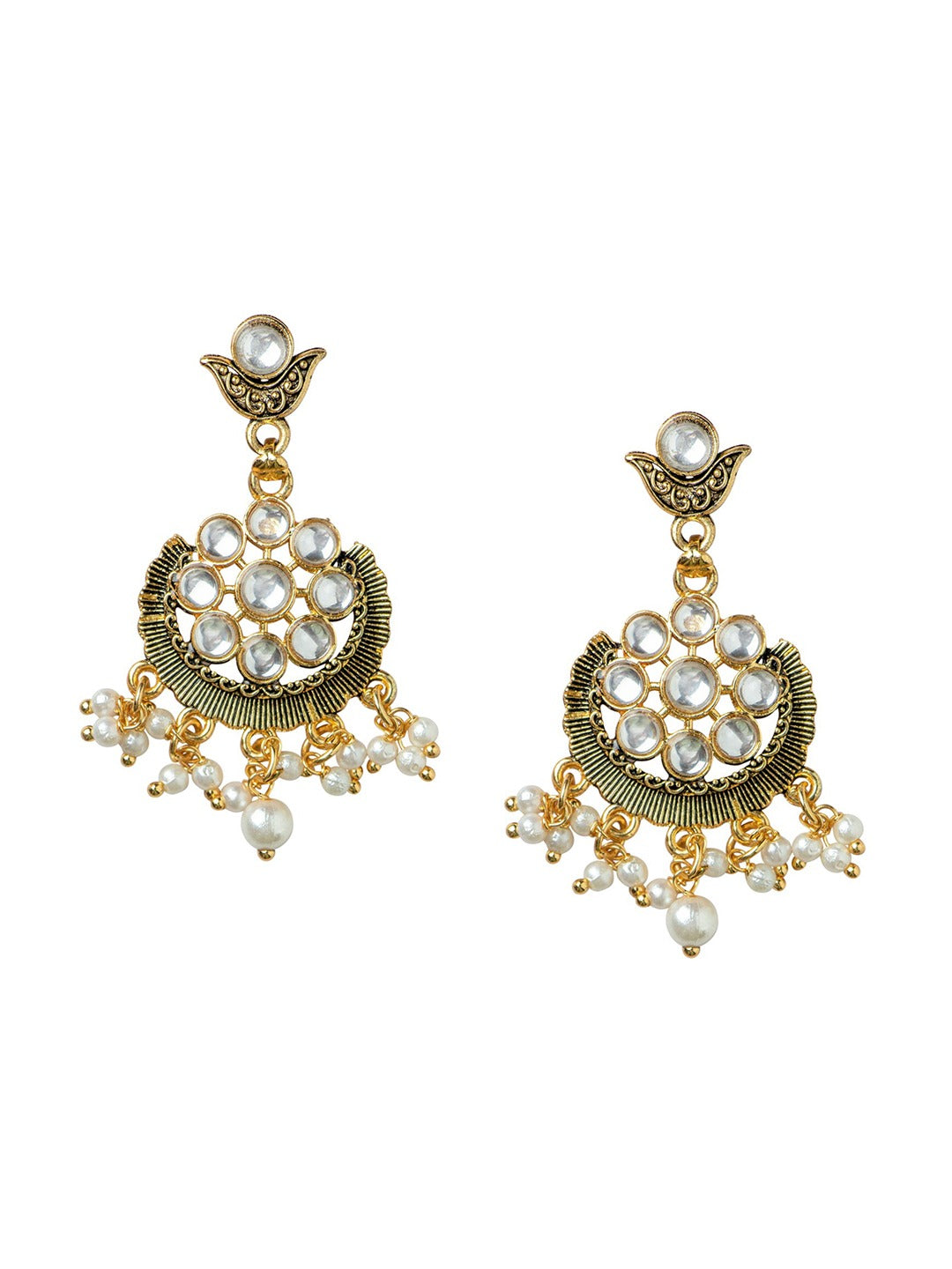 Women's Gold-Plated & Black Contemporary Drop Earrings - Morkanth
