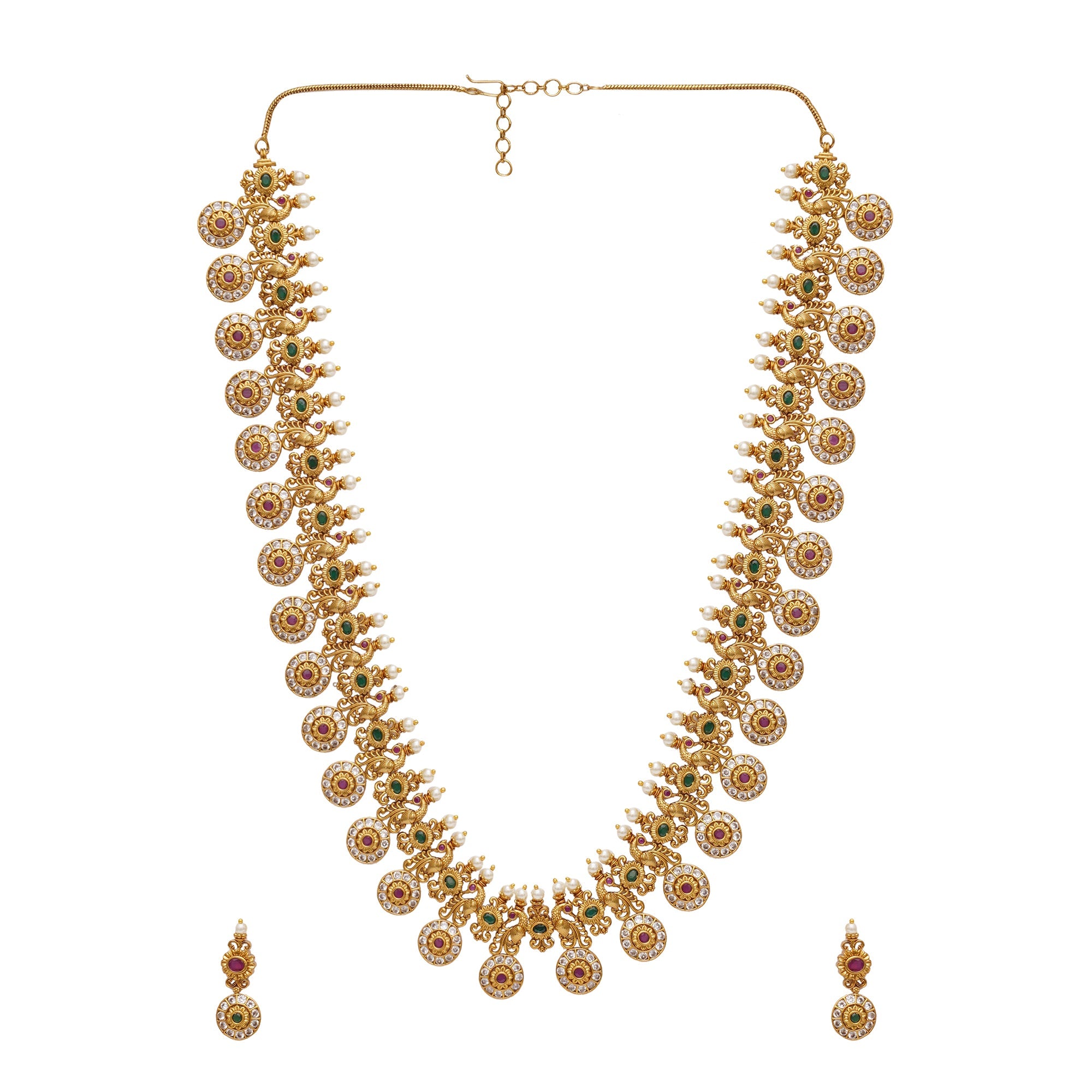 Women's Gold Opulence Heavily Jewellery Set - Voylla