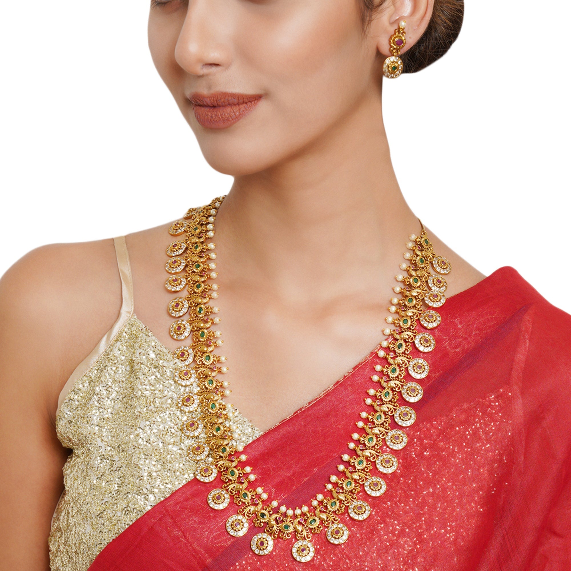 Women's Gold Opulence Heavily Jewellery Set - Voylla