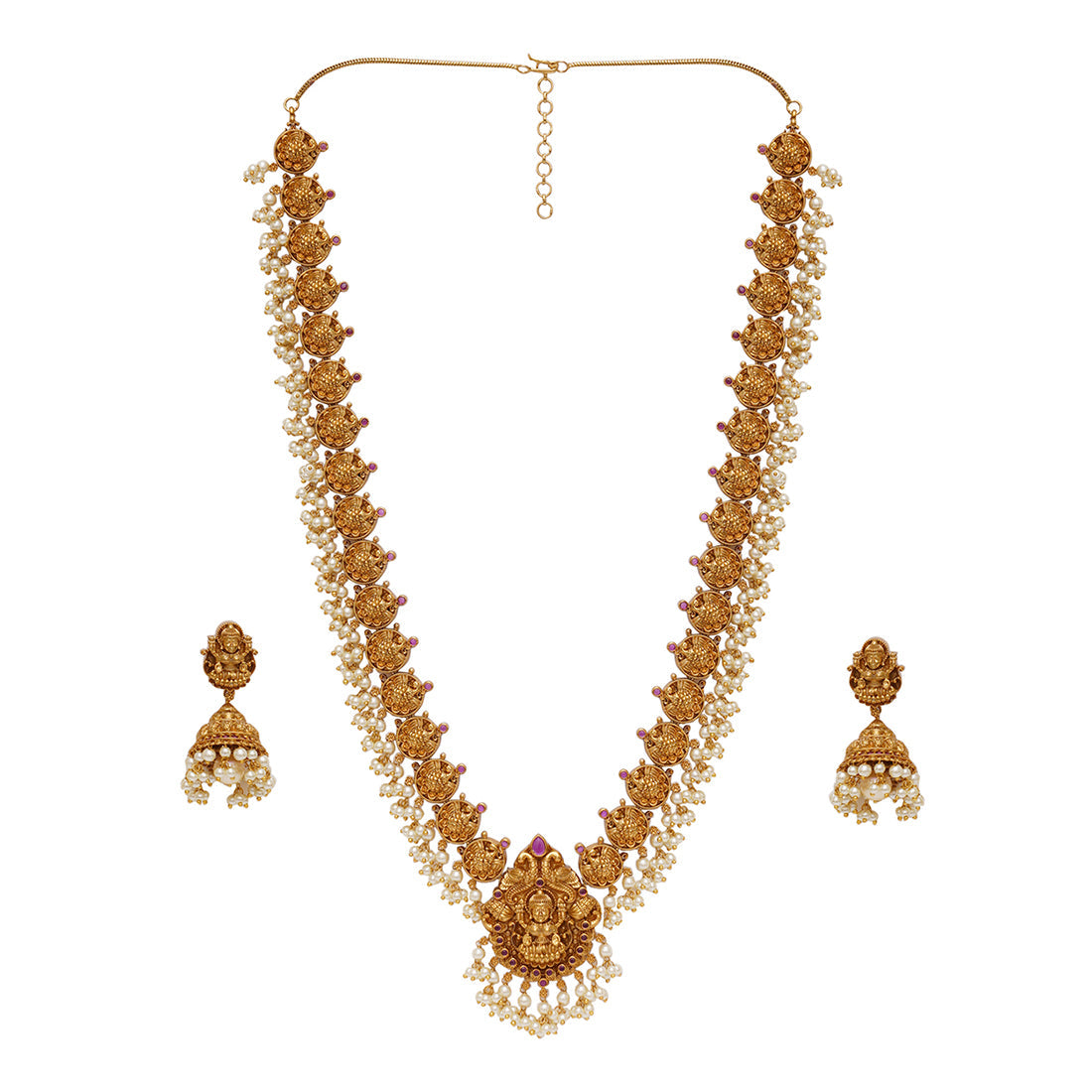 Women's Gold Opulence Goddess Lakshmi Jewellery Set - Voylla