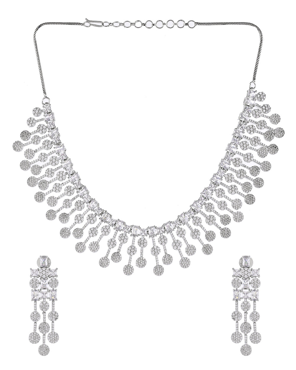 Women's Cz Elegance Heavily Embellished Jewellery Set - Voylla