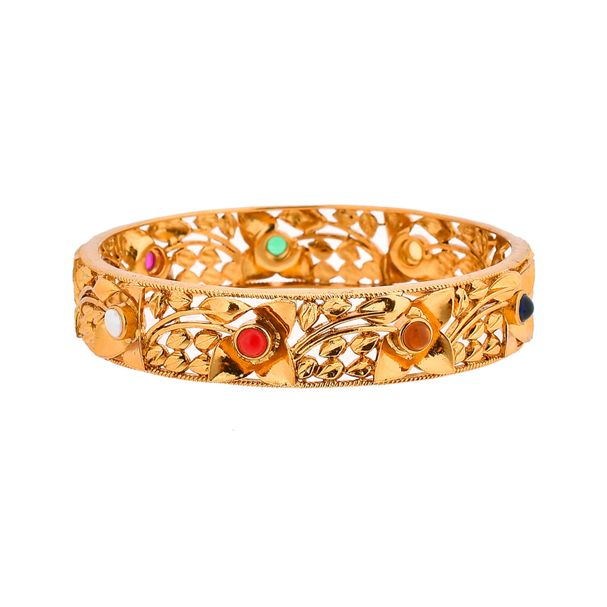 Women's Sparkling Elegance Traditional Gold Plated Bangles - Voylla