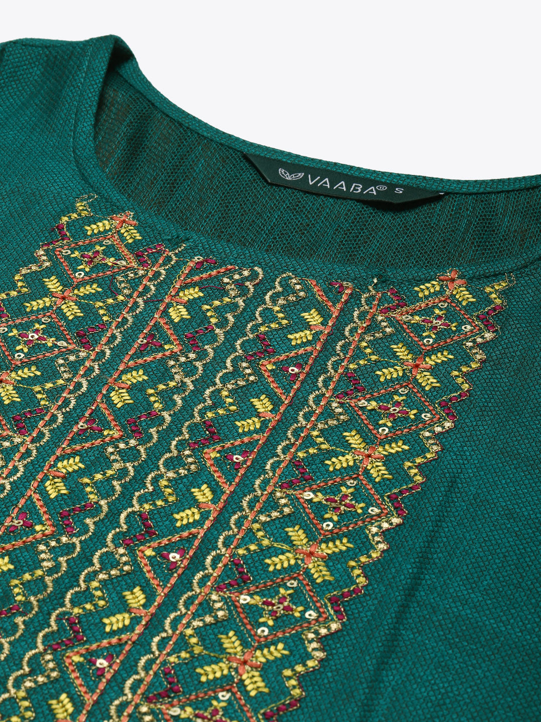 Women's Green Rayon Blend Embroidered Straight Kurta Trouser Set With Dupatta - VAABA