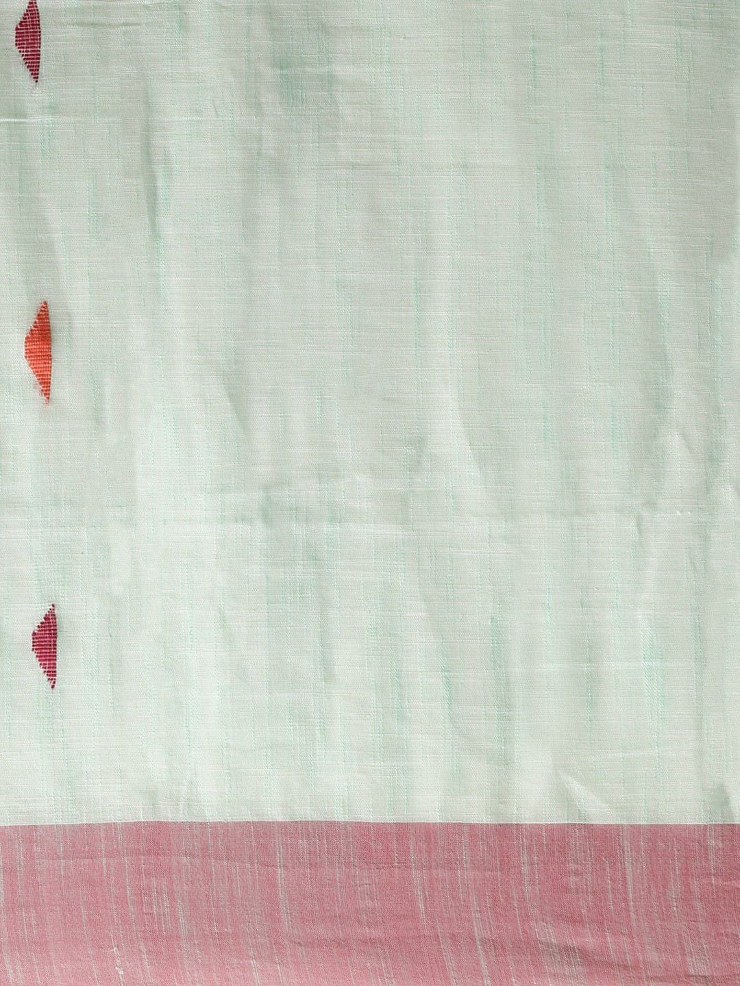 Women's Handloom Khadi Saree With Motif Weaving - Olive Mist