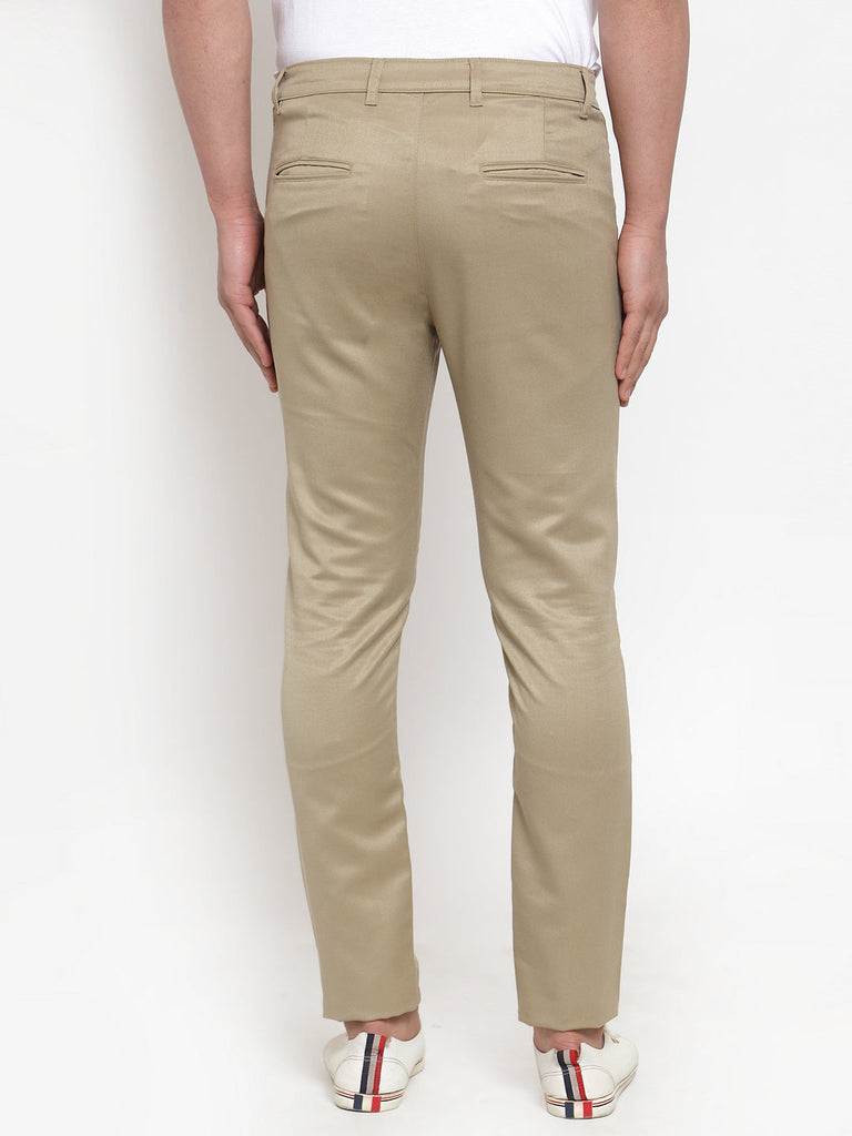 Men Beige Slim Fit Formal Trousers ( FGP 253Beigexxx )