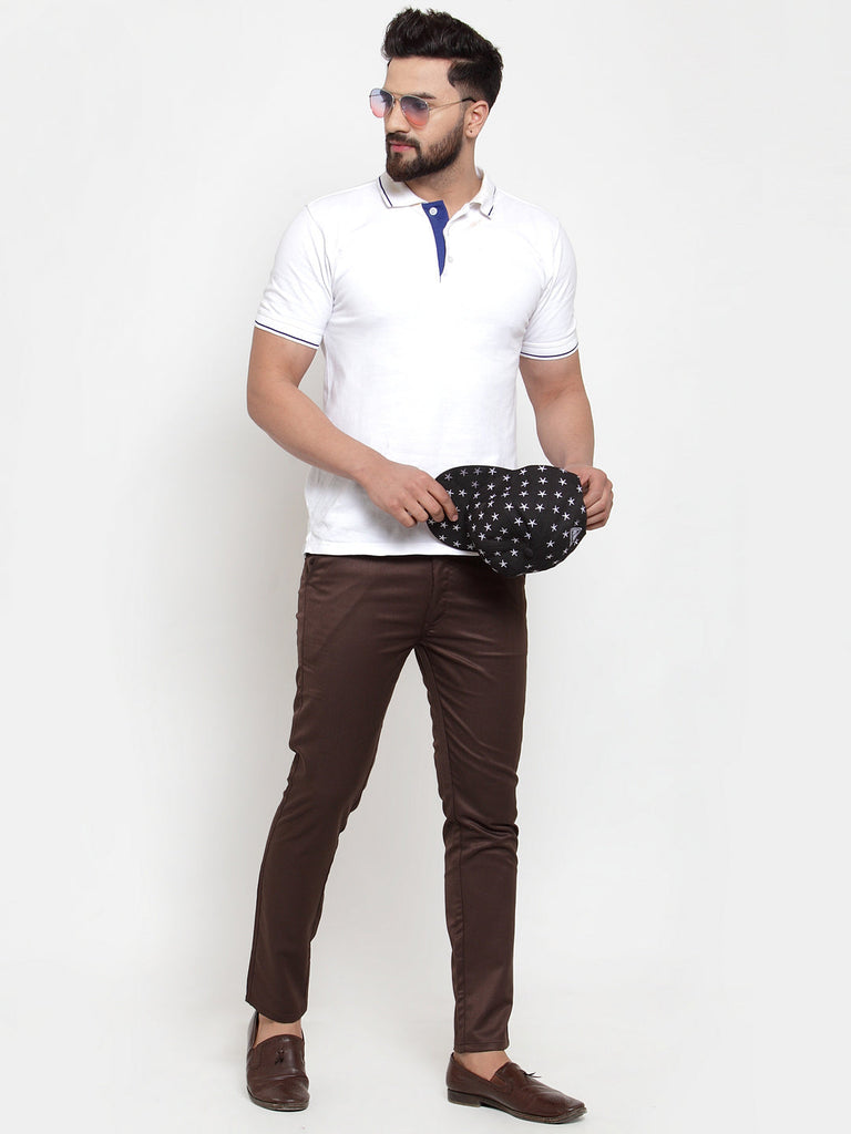 Men's Brown Solid Formal Trousers ( FGP 253Coffee )