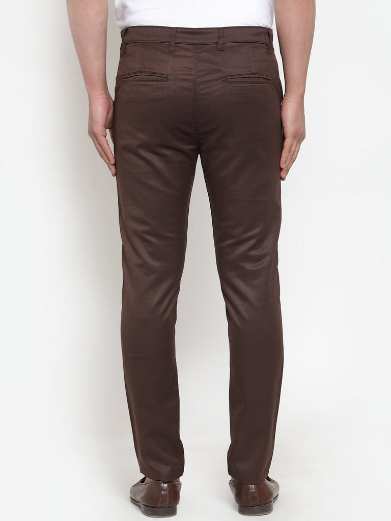Men's Brown Solid Formal Trousers ( FGP 253Coffee )