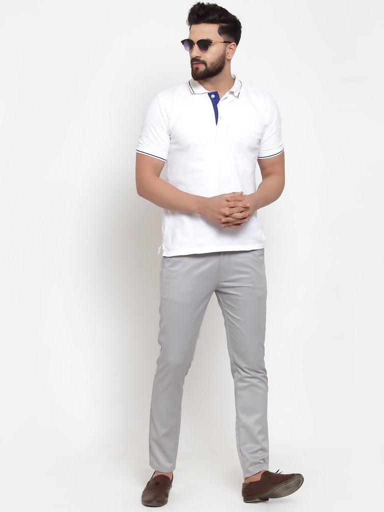 Men's Grey Solid Formal Trousers ( FGP 253Light-Grey )