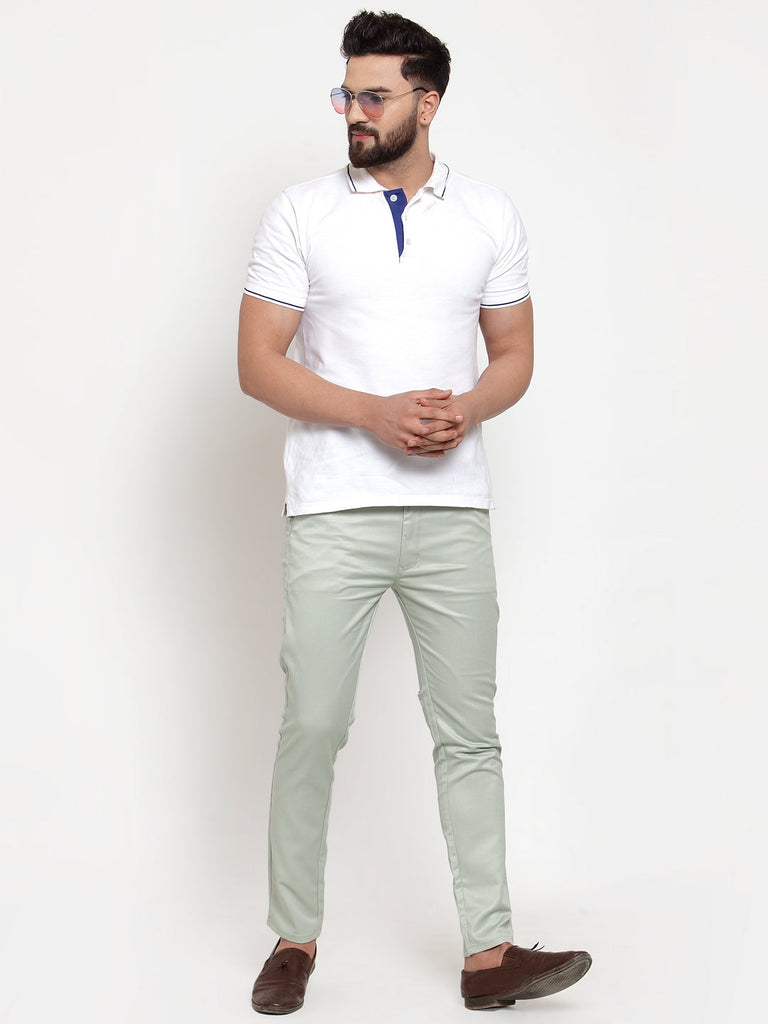 Men's Green Solid Formal Trousers ( FGP 253Pista )