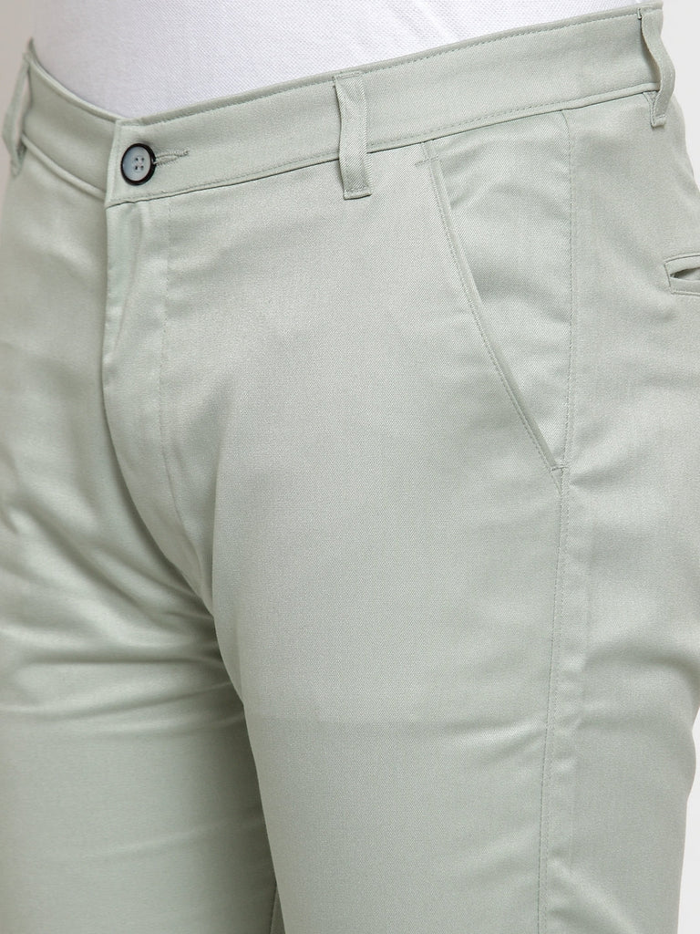 Men's Green Solid Formal Trousers ( FGP 253Pista )