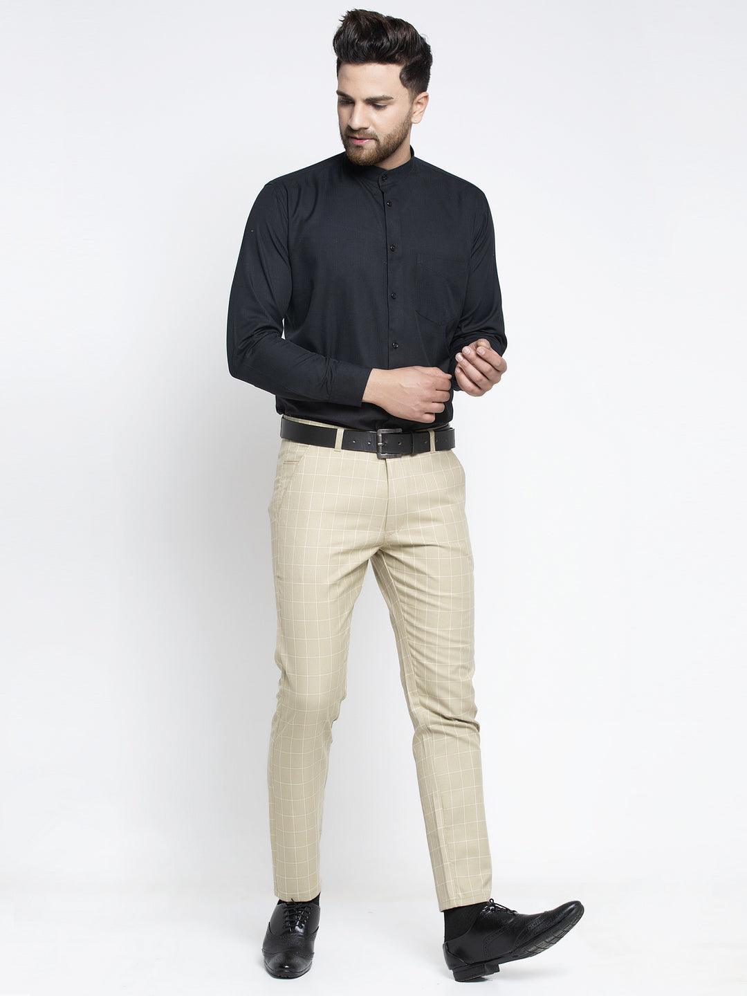 Men's Cream Formal Trousers ( FGP 260Cream ) - Jainish