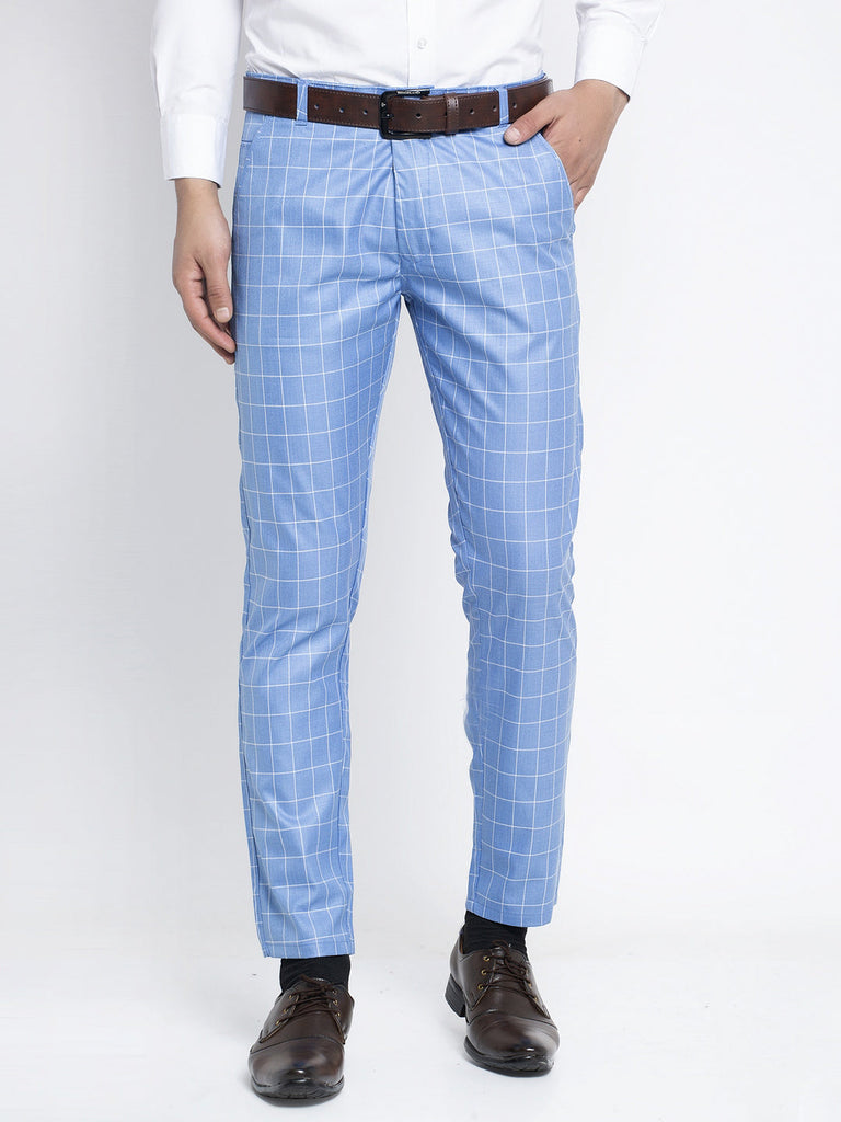 Men's Blue Formal Trousers ( FGP 260Light-Blue )