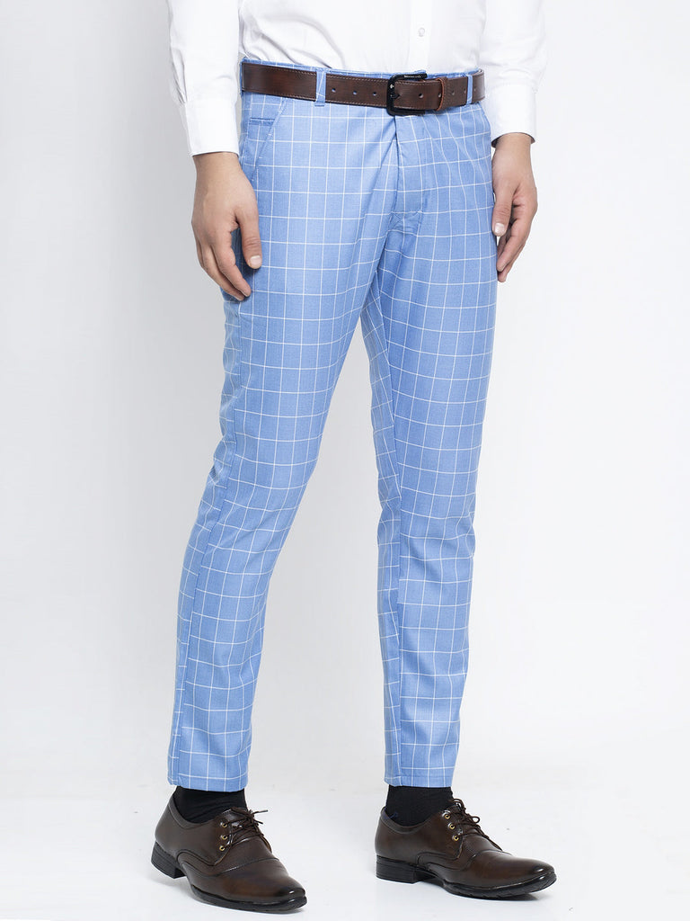 Men's Blue Formal Trousers ( FGP 260Light-Blue )