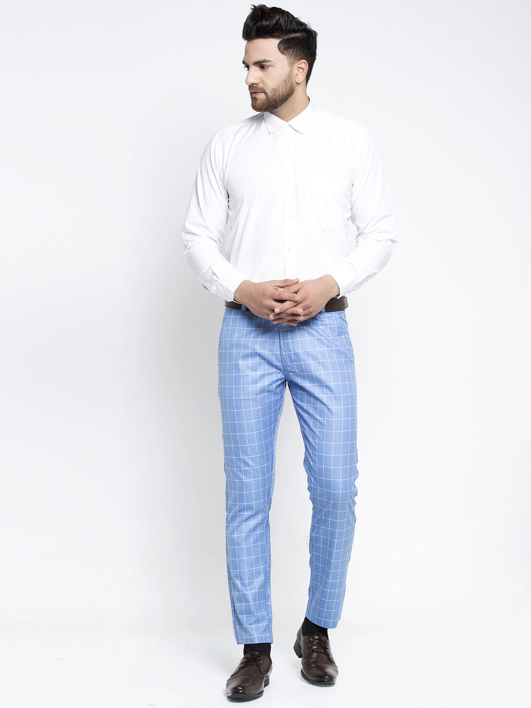 Men's Blue Formal Trousers ( FGP 260Light-Blue )