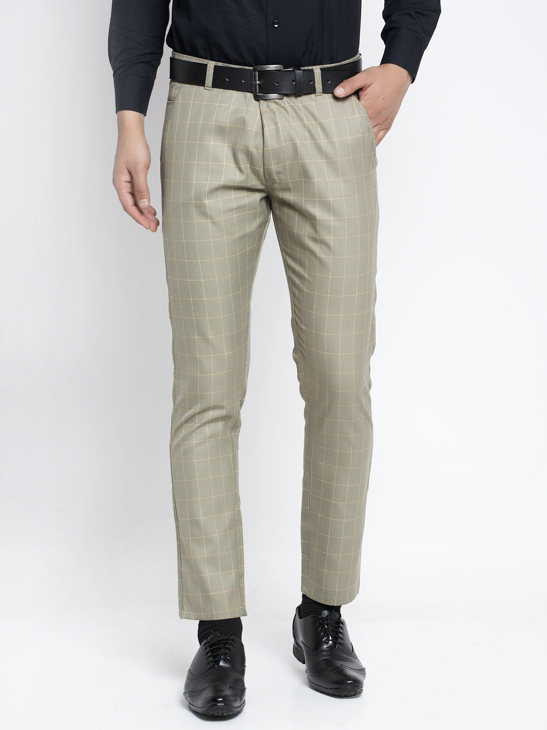 Men's Green Formal Trousers ( FGP 260Pista ) - Jainish