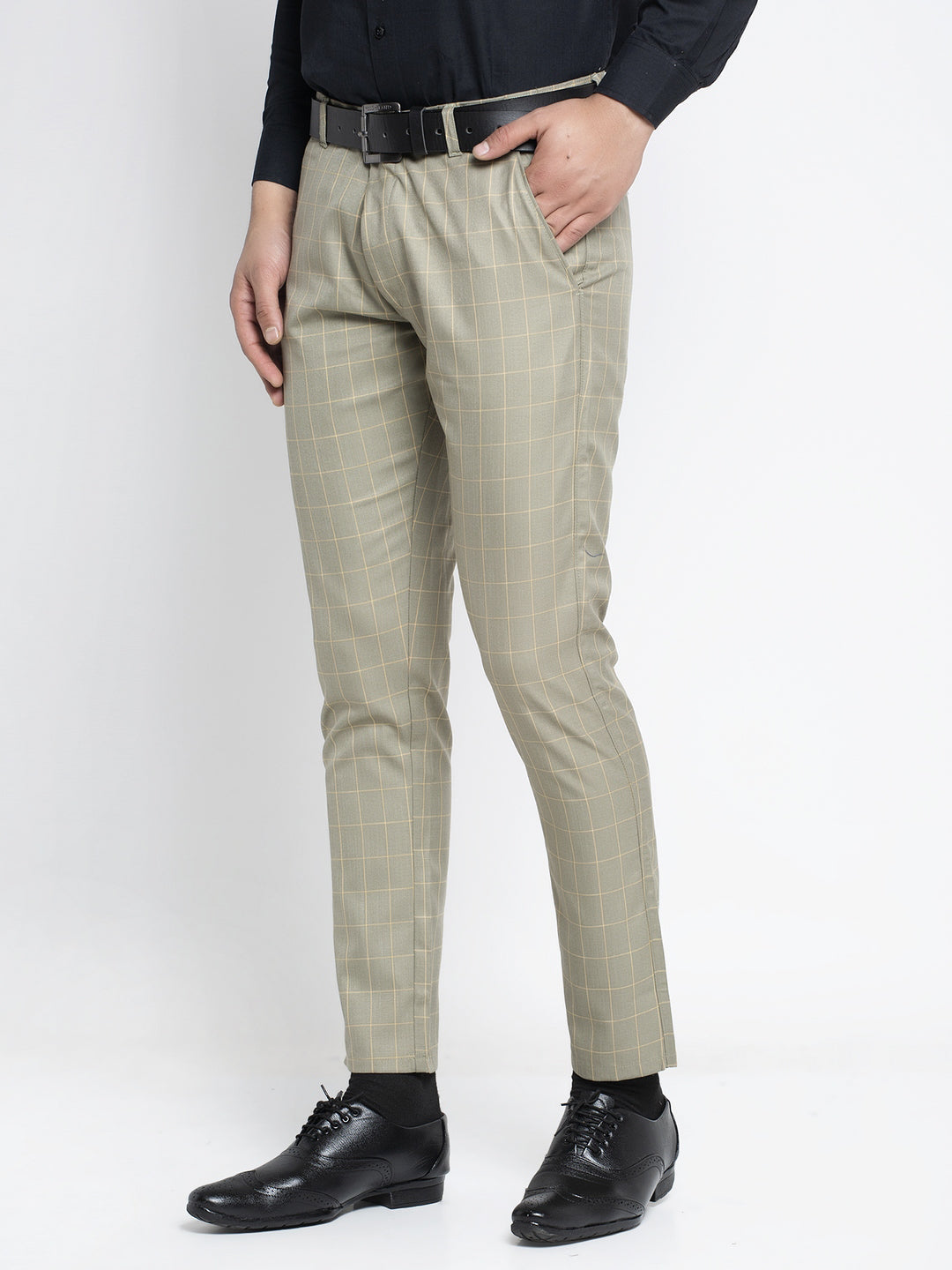 Men's Green Formal Trousers ( FGP 260Pista ) - Jainish