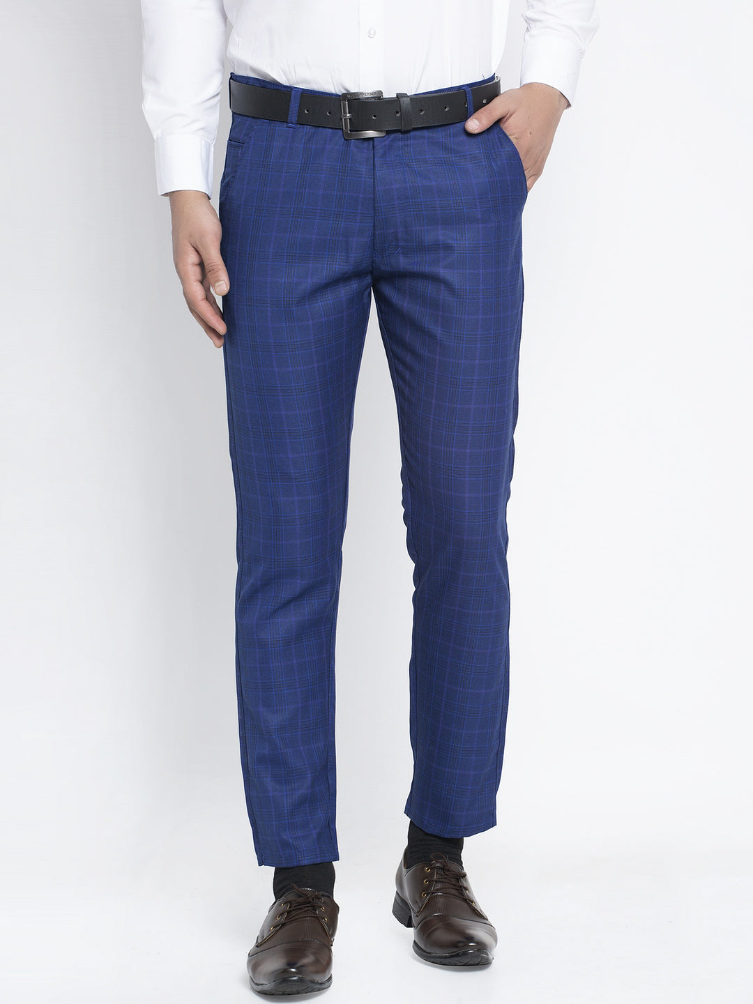 Men's Blue Formal Trousers ( FGP 261Blue ) - Jainish