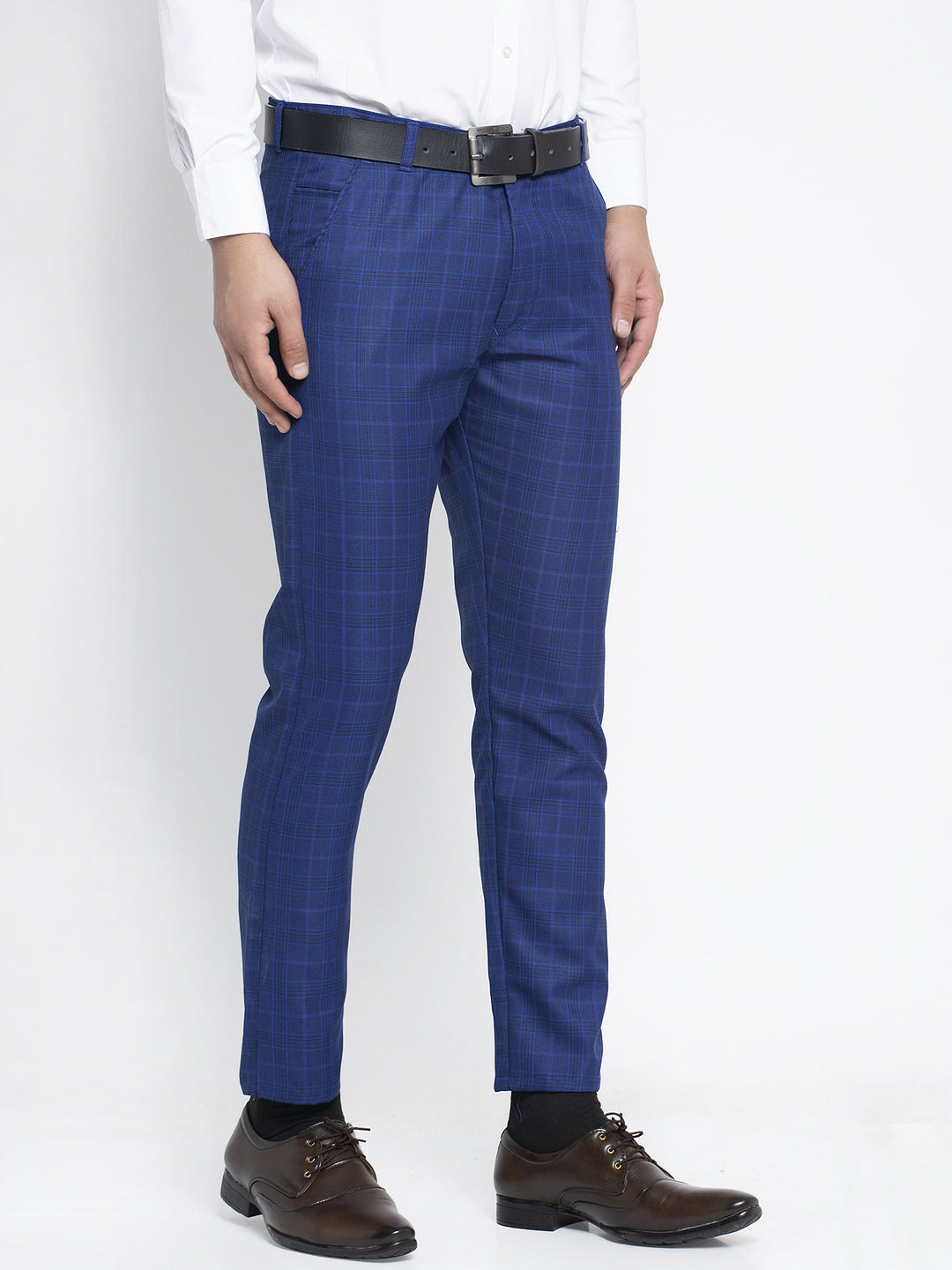 Men's Blue Formal Trousers ( FGP 261Blue ) - Jainish