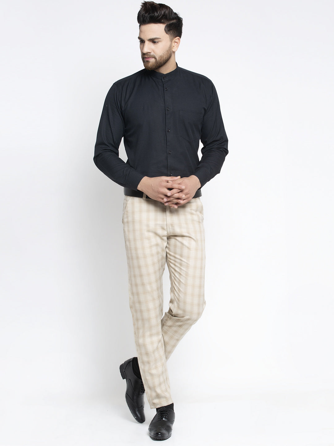Men's Cream Formal Trousers ( FGP 261Cream ) - Jainish