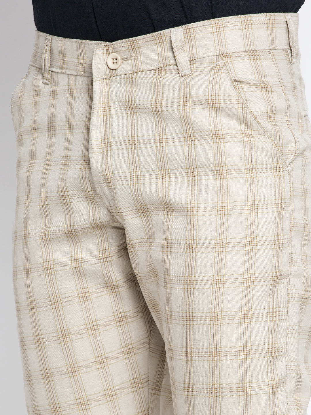 Men's Cream Formal Trousers ( FGP 261Cream ) - Jainish