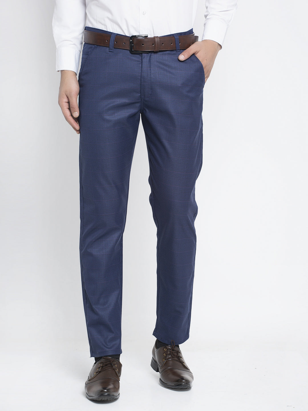 Men's Blue Formal Trousers ( FGP 262Blue ) - Jainish