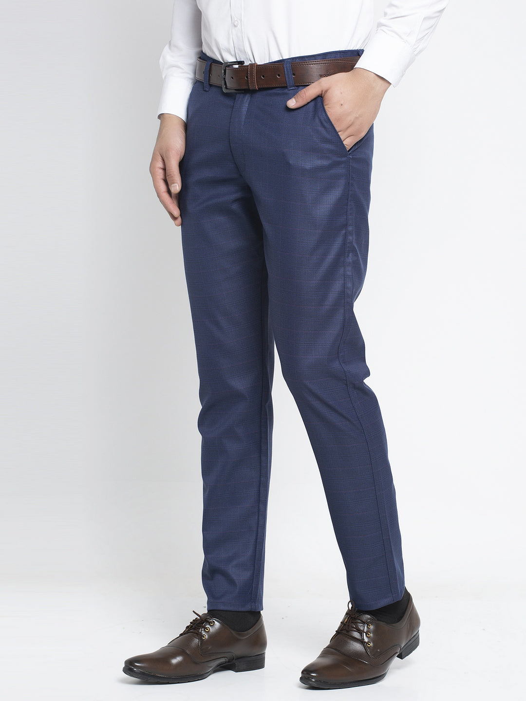 Men's Blue Formal Trousers ( FGP 262Blue ) - Jainish