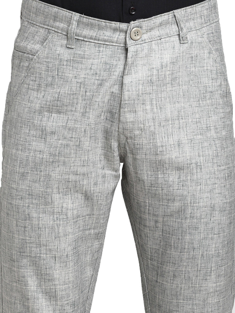 Men's Grey Cotton Solid Formal Trousers ( FGP 268Grey )