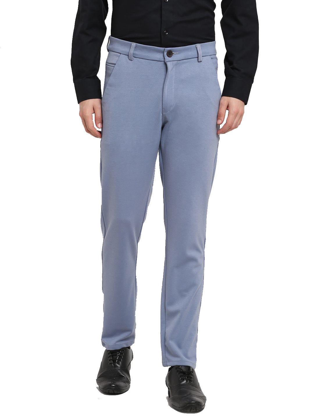 Men's Grey 4-Way Lycra Tapered Fit Trousers ( FGP 269Grey ) - Jainish