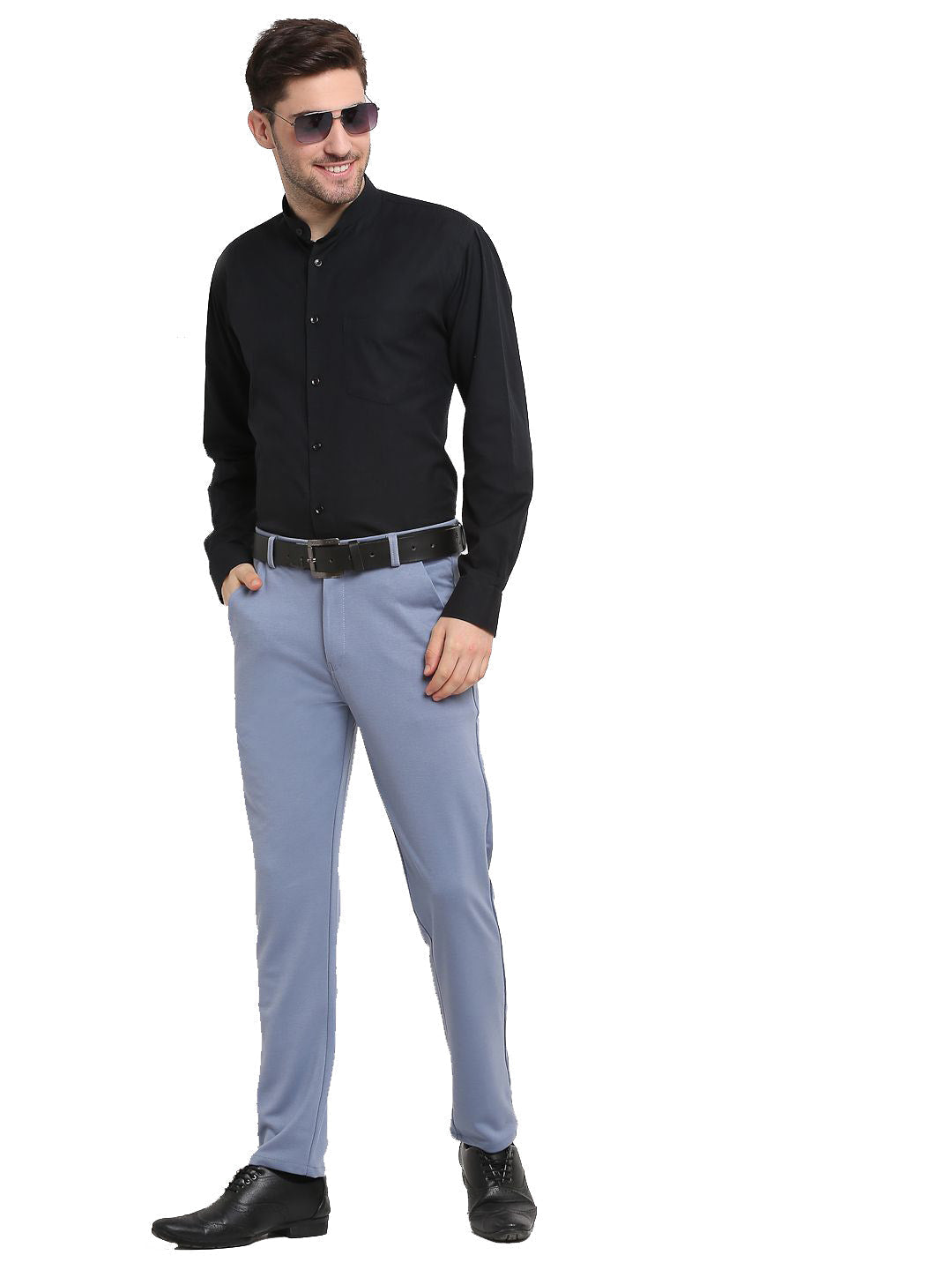 Men's Grey 4-Way Lycra Tapered Fit Trousers ( FGP 269Grey ) - Jainish