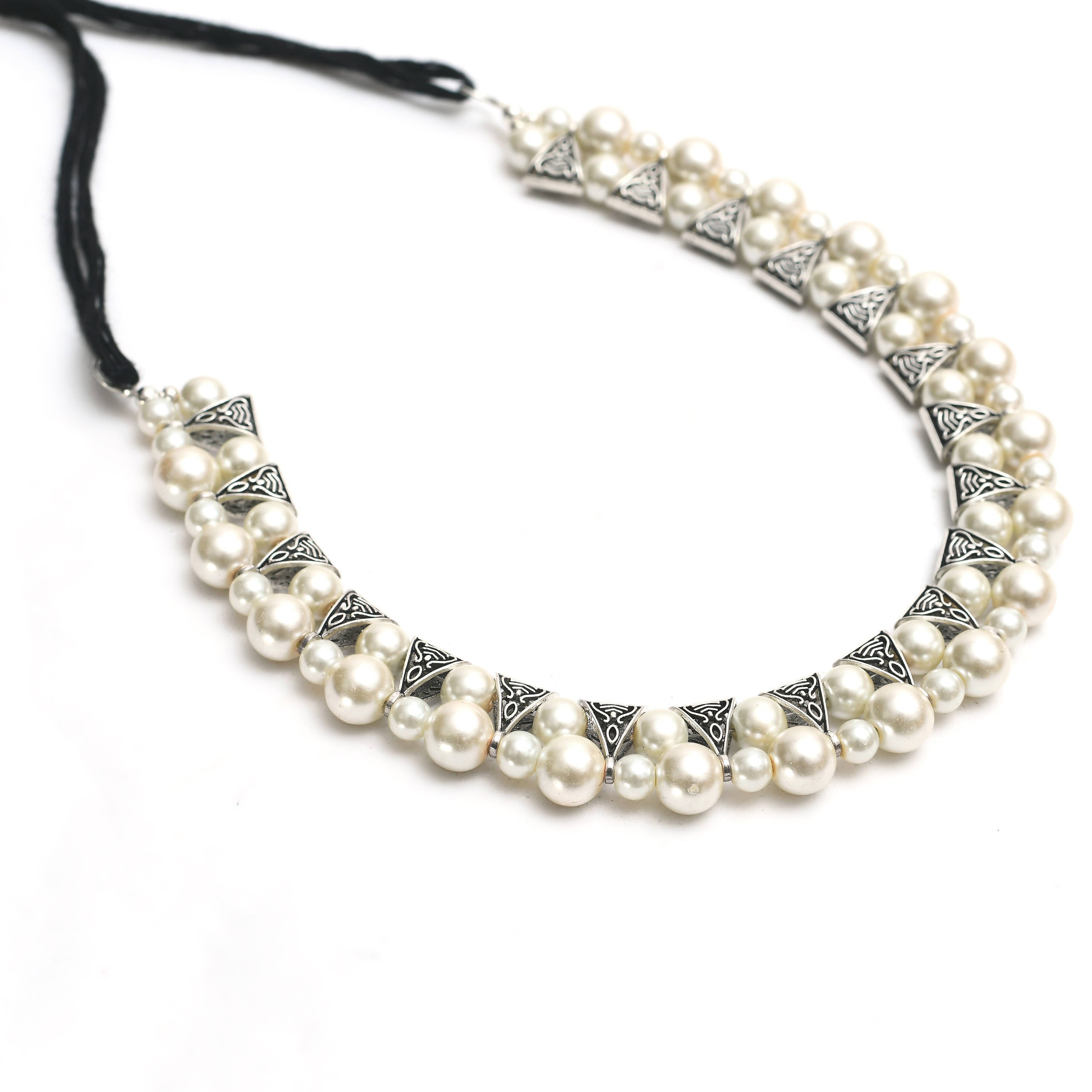 Kamal Johar Traditional Design Pearls Necklace Set Mangalsutra Jkms_086
